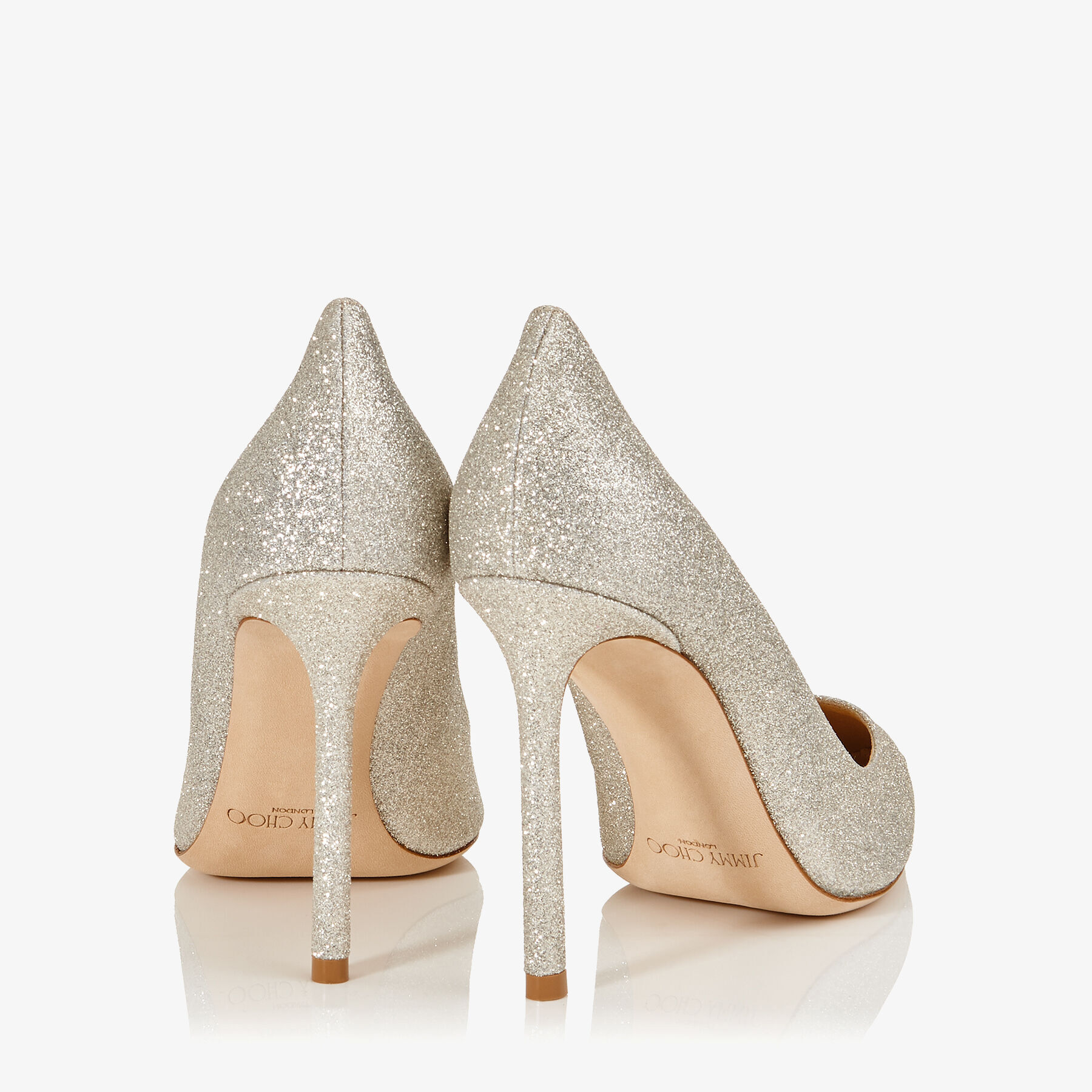 Sinds Vergelijken De neiging hebben Platinum Ice Dusty Glitter Pointy Toe Pumps | Romy 100 | Cruise 17 | JIMMY  CHOO