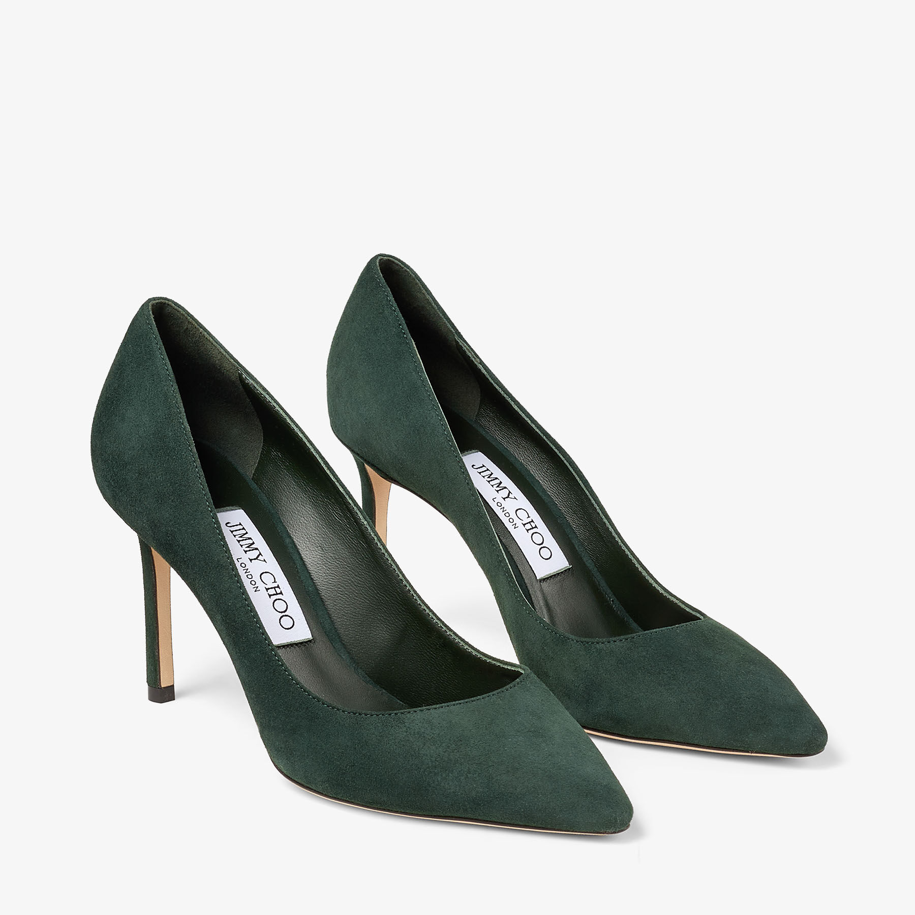 JIMMY CHOO ダークグリーン パンプス Romy 85 | British Green Tonal Suede Pumps | JIMMY CHOO