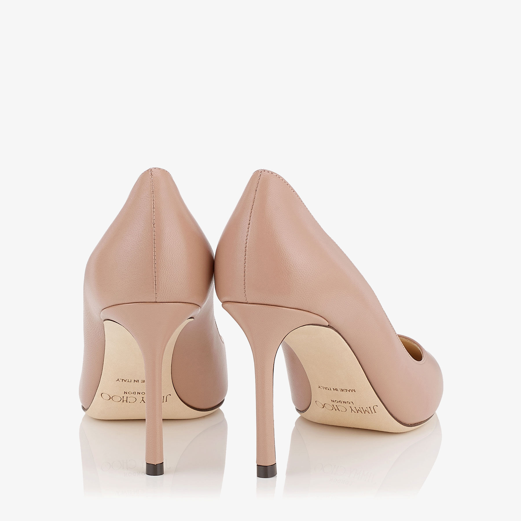 Ballet Pink Kid Leather Pointed Pumps | ROMY 85 | 24:7 Icons