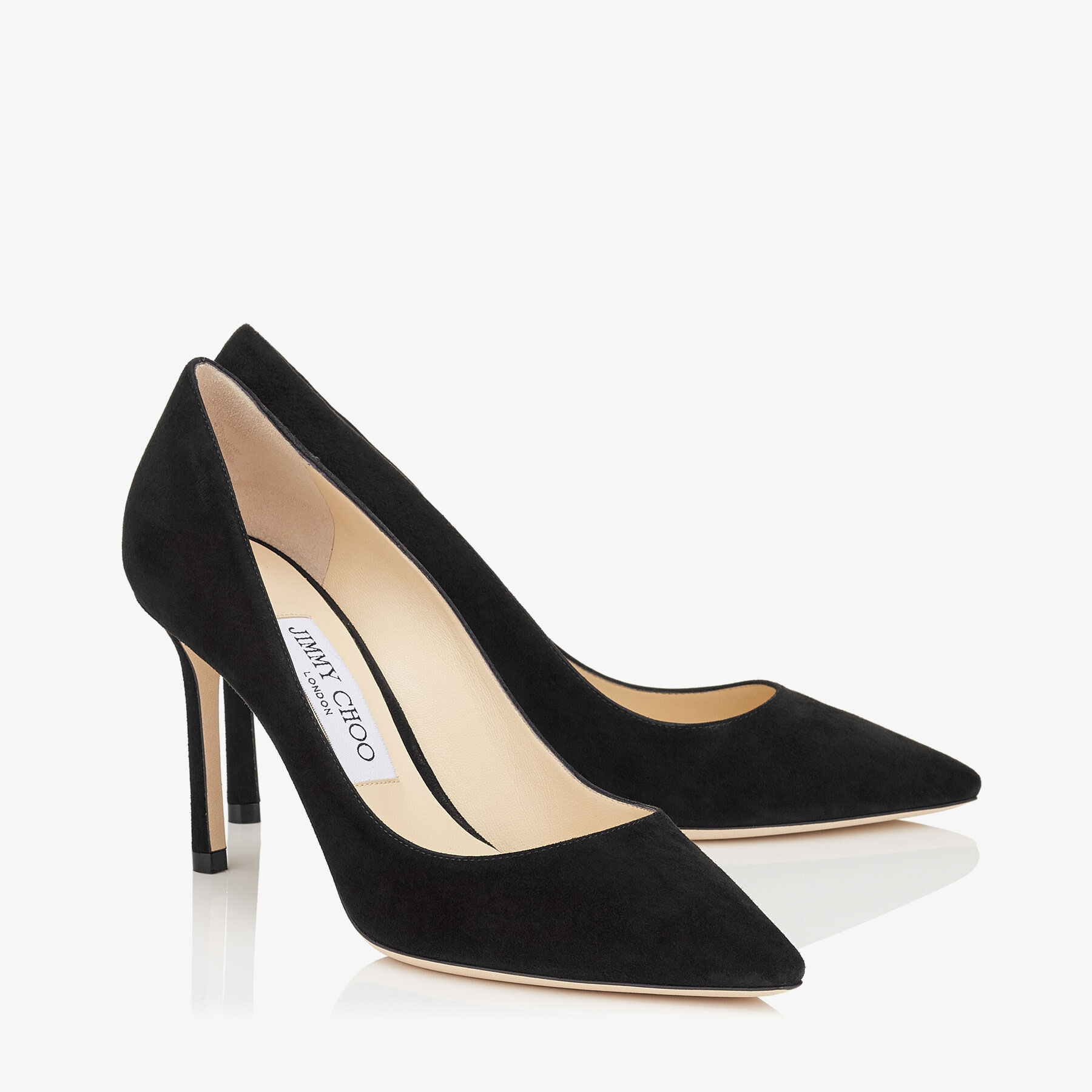 Black Suede Pointed Pumps | Romy 85 | Autumn Winter 16 | JIMMY CHOO
