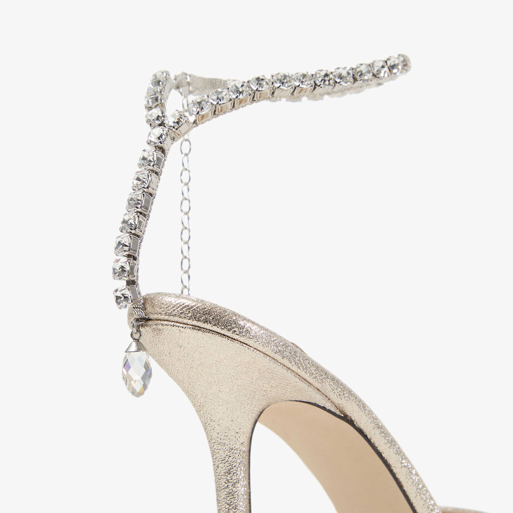 Saeda 100 | Platinum Brilliance Fabric Pumps with Crystal Chain | JIMMY ...