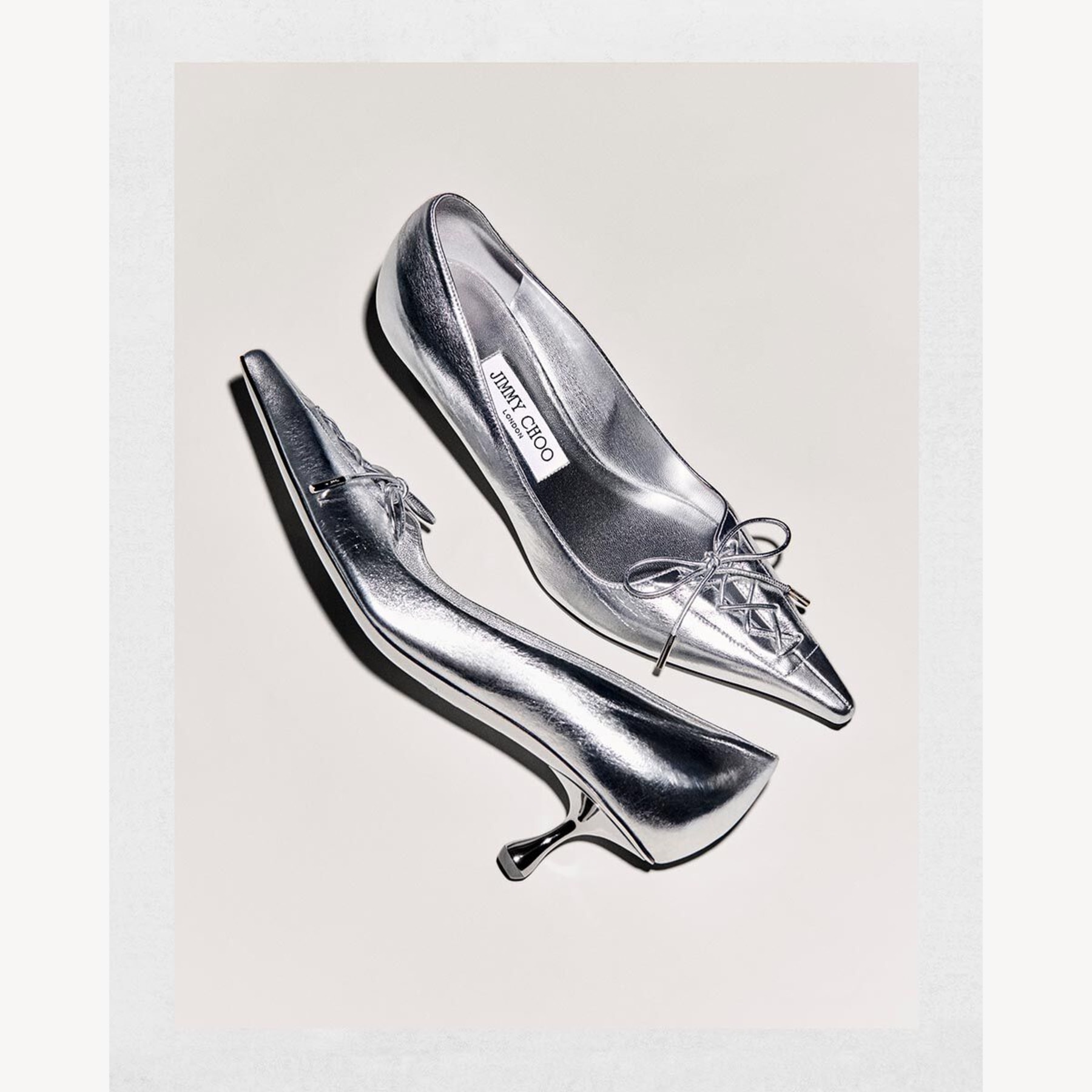 Scarlett 50 | Silver Vintage Metallic Leather Pumps | JIMMY CHOO