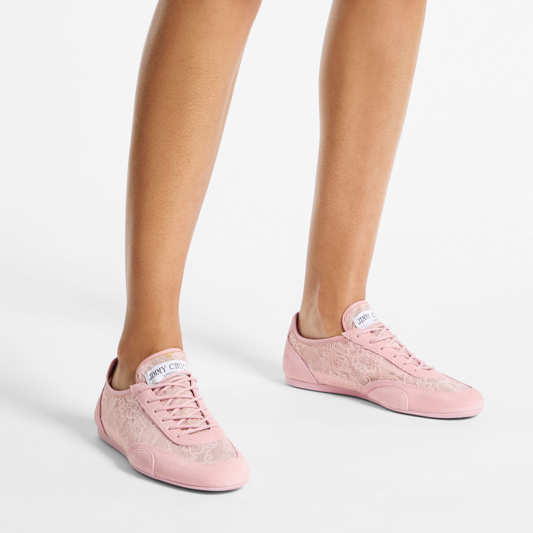 Sunny F | Rose Leather Mix and Jimmy Choo Lace Low Top Trainers Sunny F | Rose Leather Mix and Jimmy Choo Lace Low Top Trainers