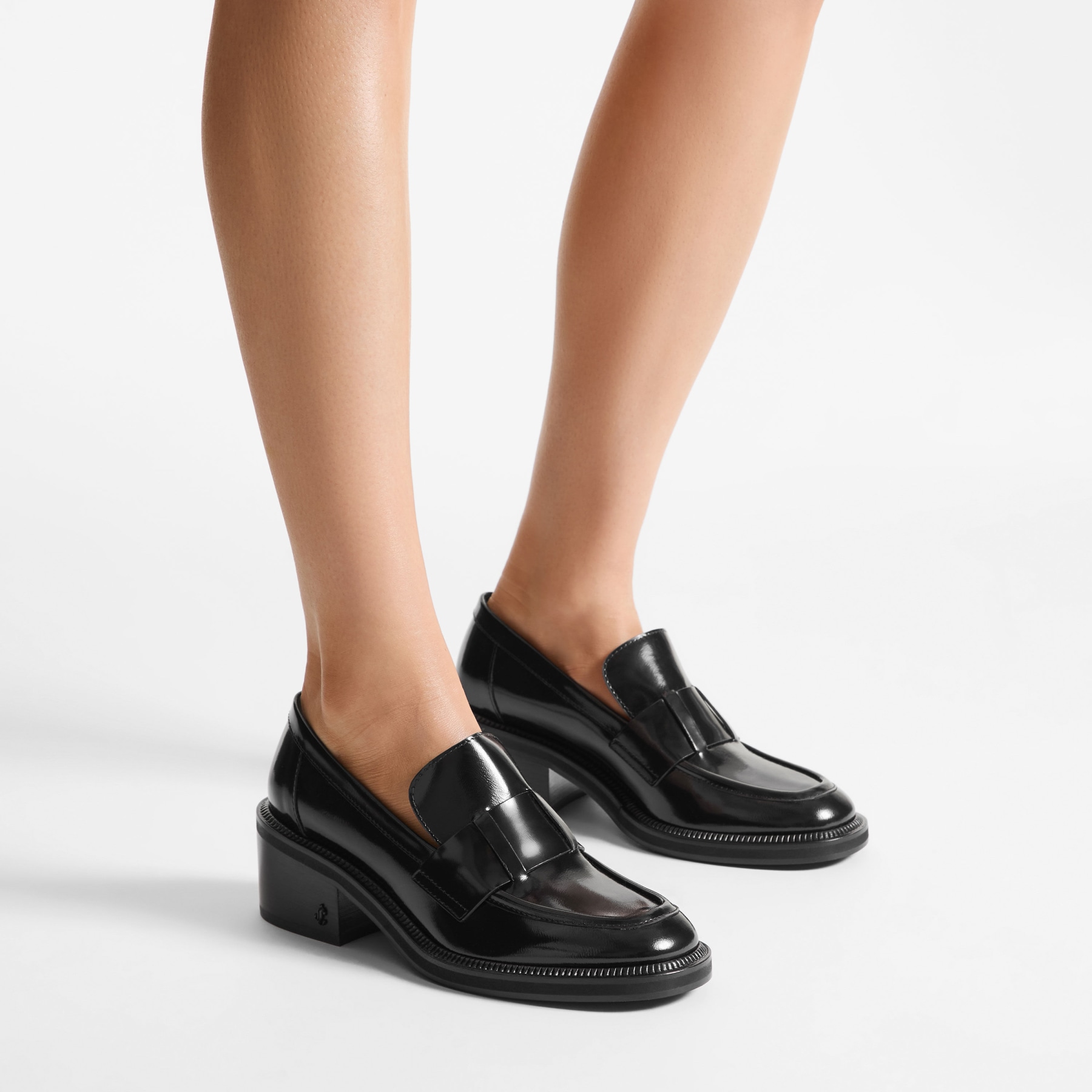 Tylor 60 | Black Spazzolato Platform Loafers | JIMMY CHOO