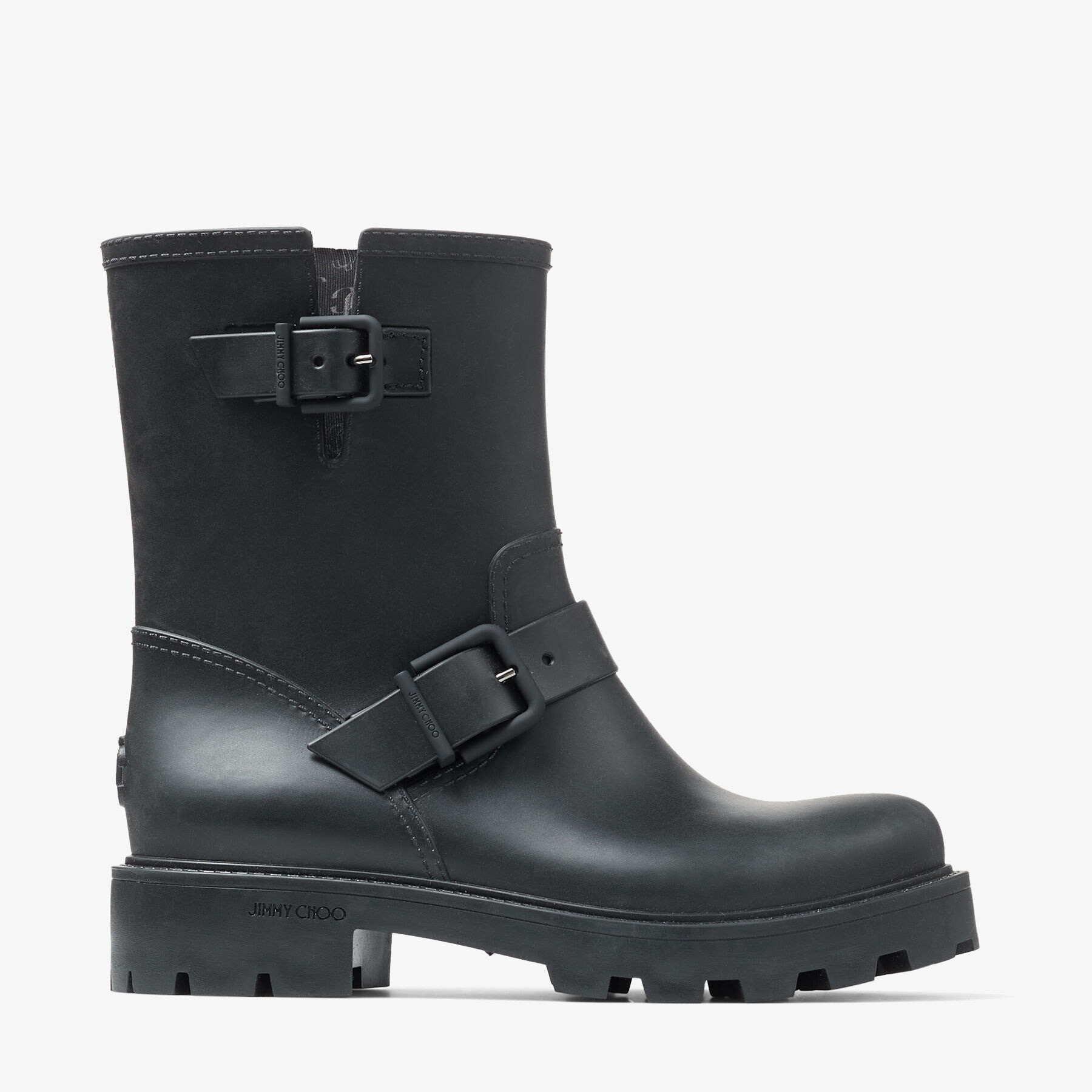 Black Womens Shoes Boots Knee-high boots Black Jimmy Choo Rubber Yael Flat Rainboots in Black - Save 35% 