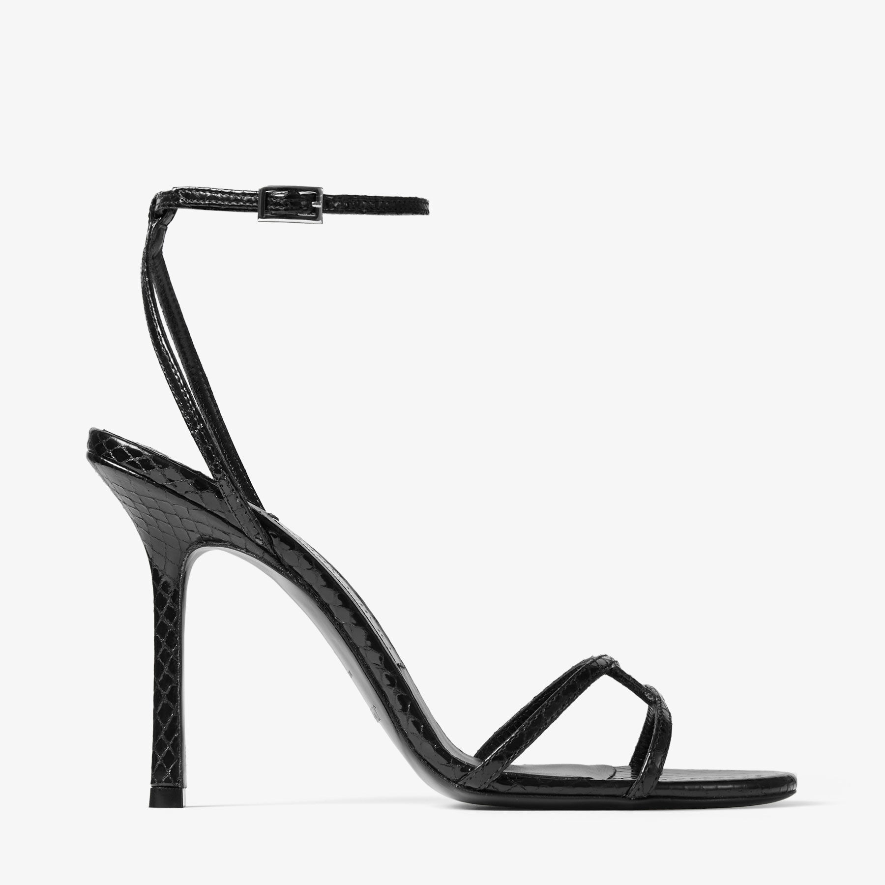 1998 Leo 100 |Black Candy Wrap Leather Sandal | JIMMY CHOO