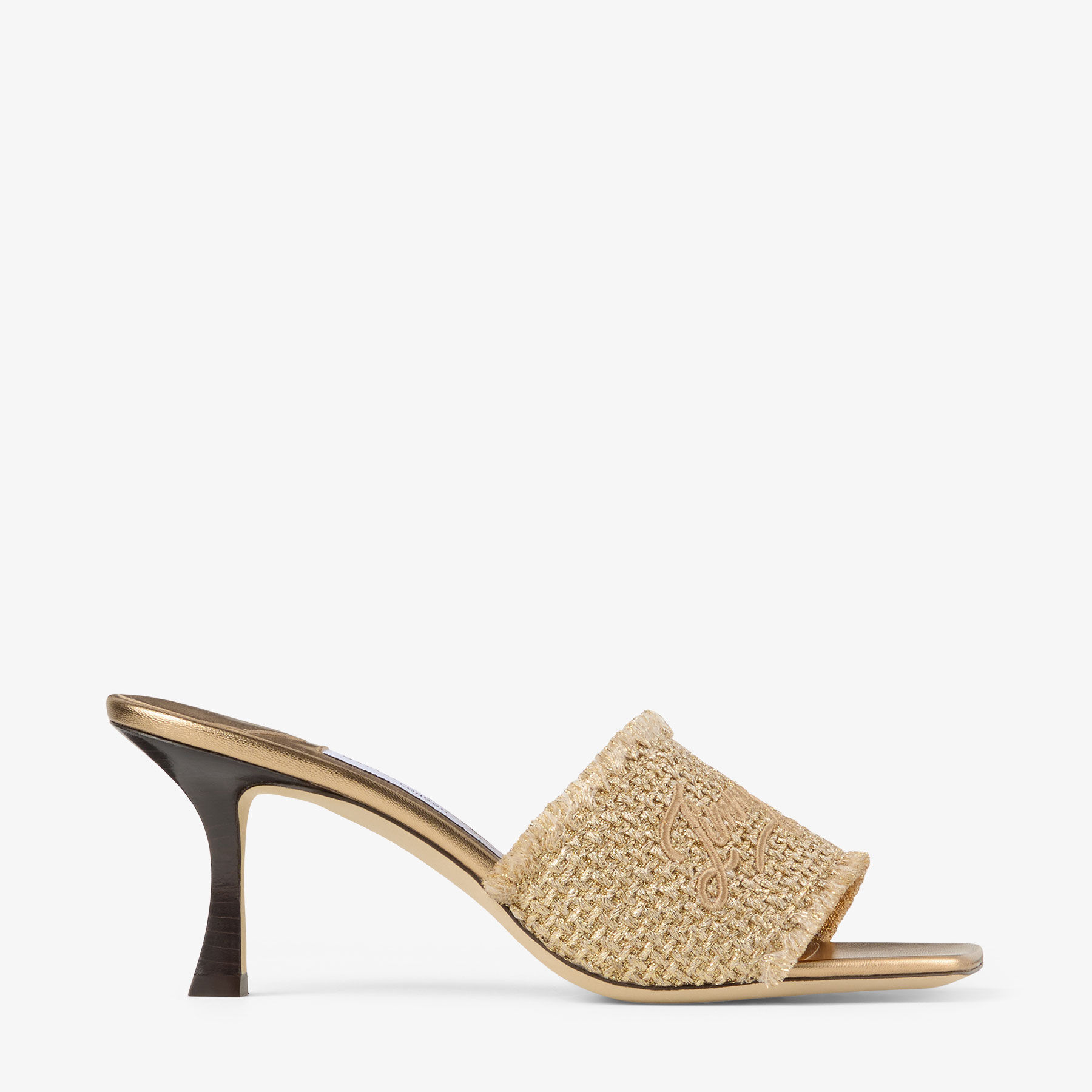 Alexia 70 | Gold Woven Lurex Sandals | JIMMY CHOO