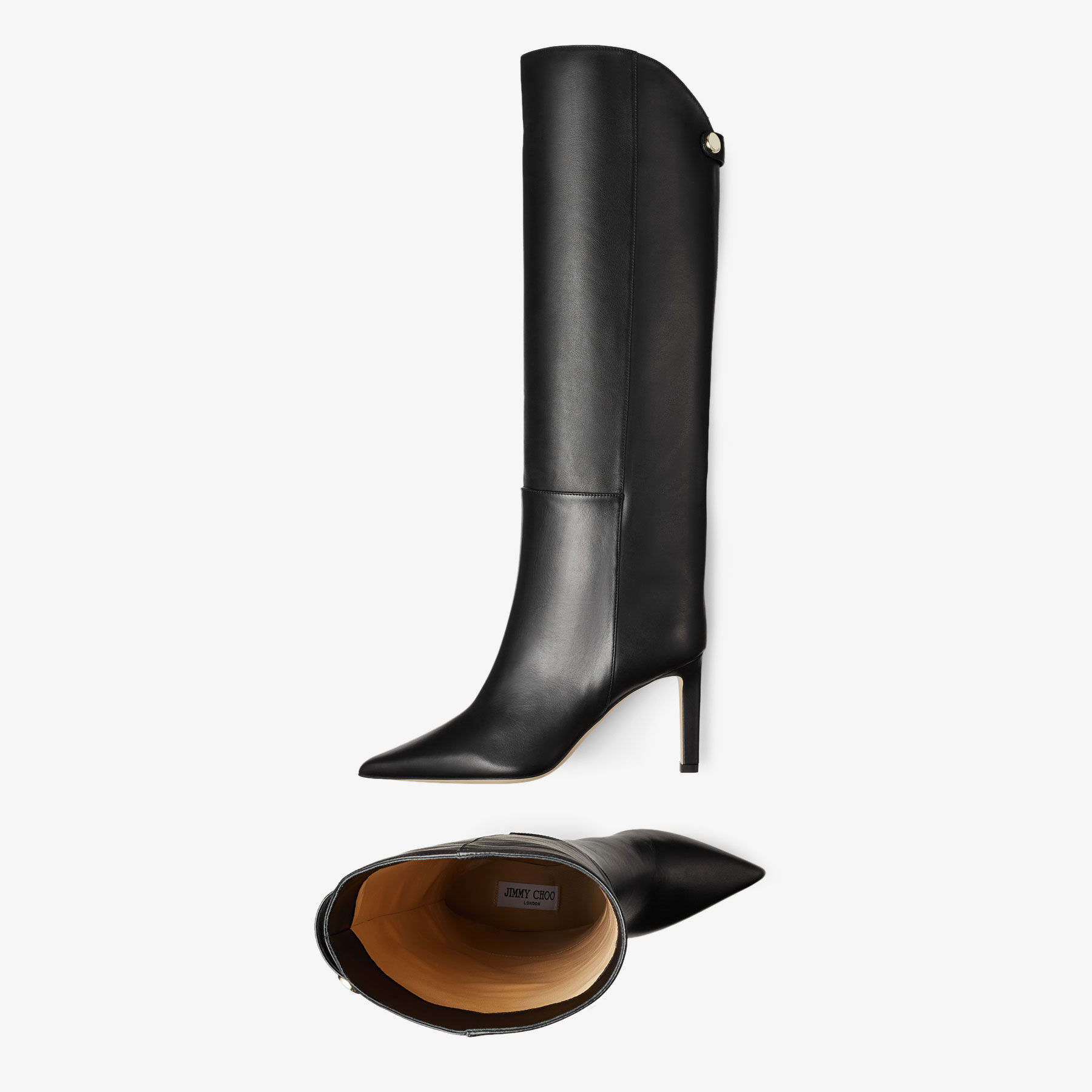 ALIZZE KB 85 | Black Smooth Leather Knee-High Boots | Autumn