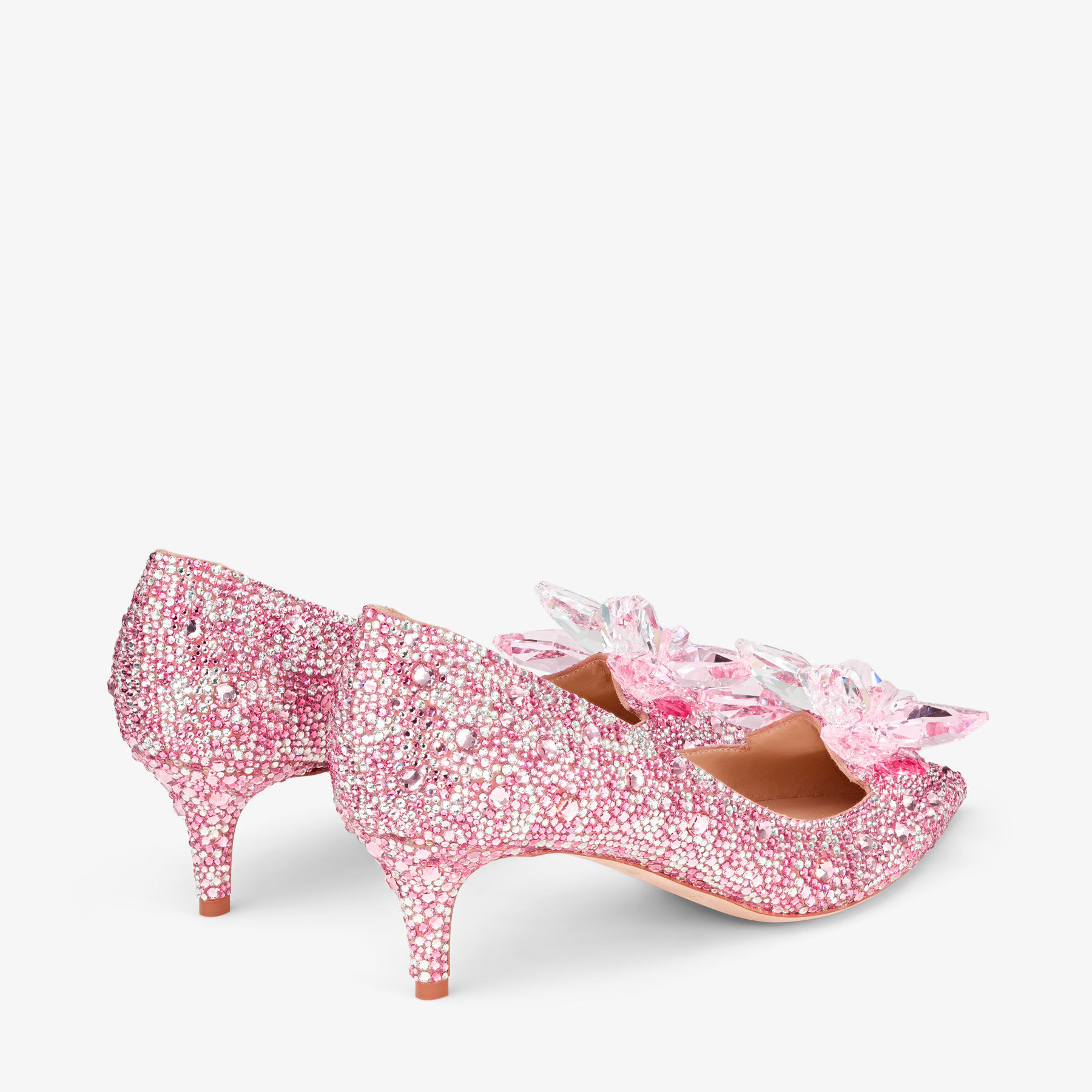 Rose Mix Crystal Covered Pointy Toe Pumps | ALLURE | Pre Fall 19