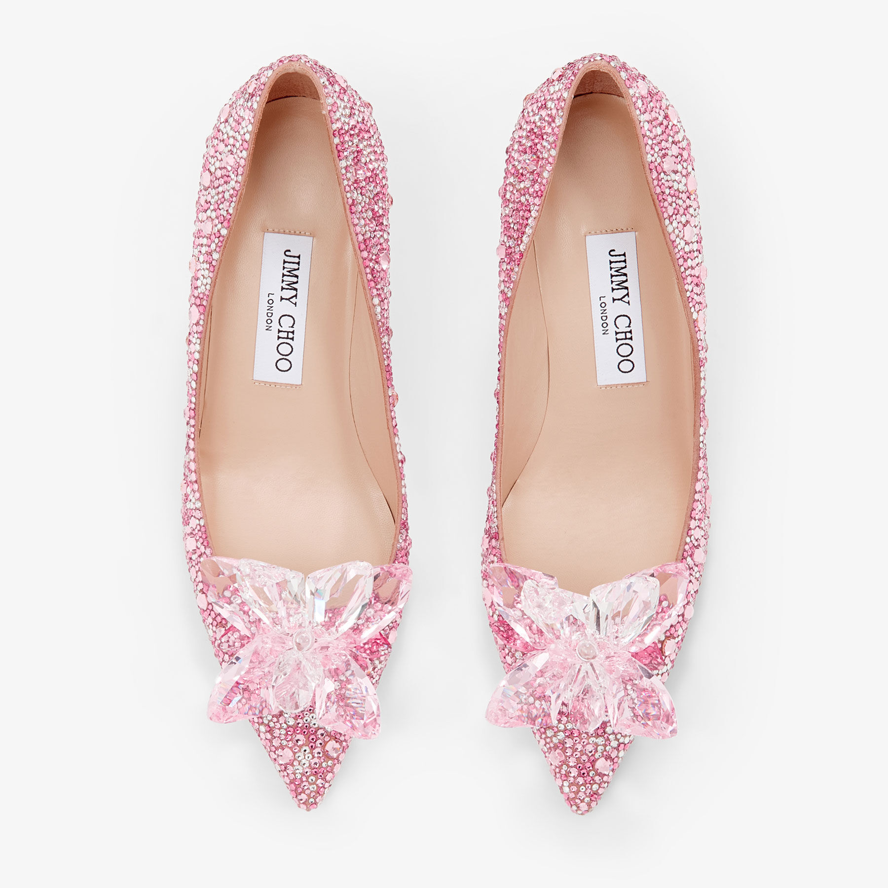Rose Mix Crystal Covered Pointy Toe Pumps | ALLURE | Pre Fall 19