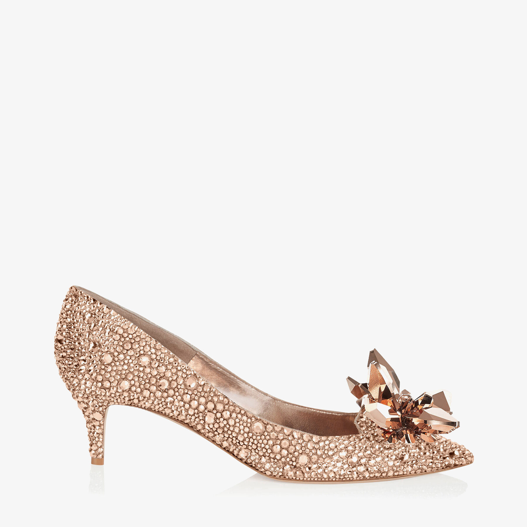【美品】JIMMY CHOO ブライダルシューズ ピンクゴールド　グリッター Rose Gold Crystal Covered Pointy Toe Pumps | ALLURE | Pre Fall 18