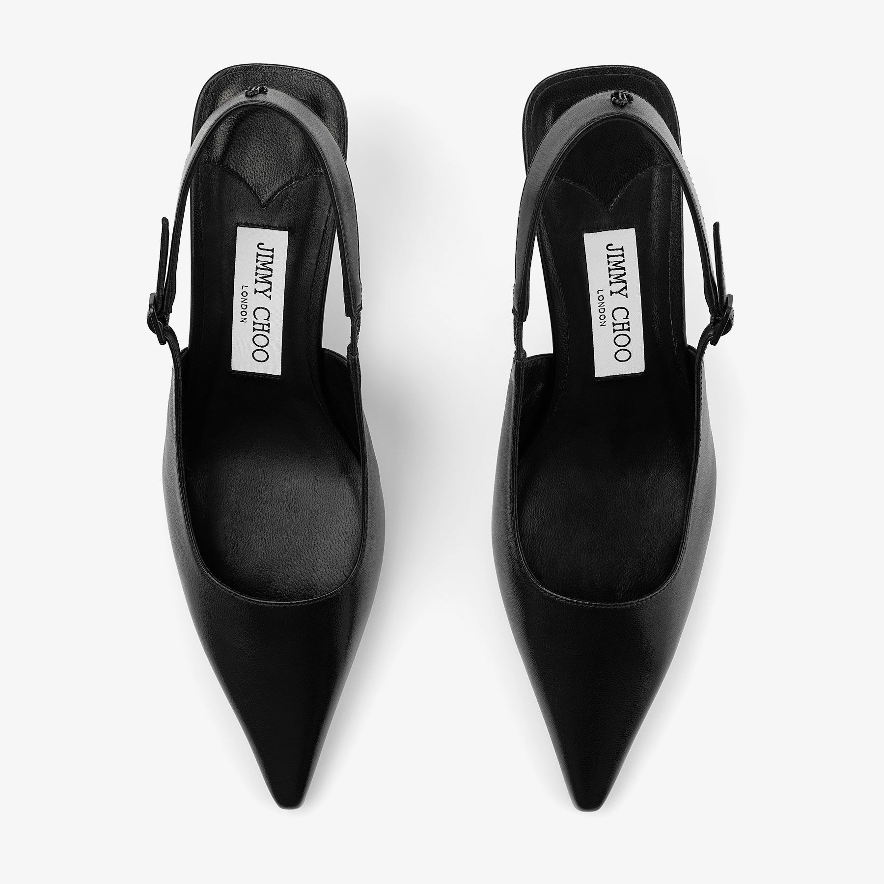 Amel 50 | Black Nappa Leather Sling Back Pumps | New Collection