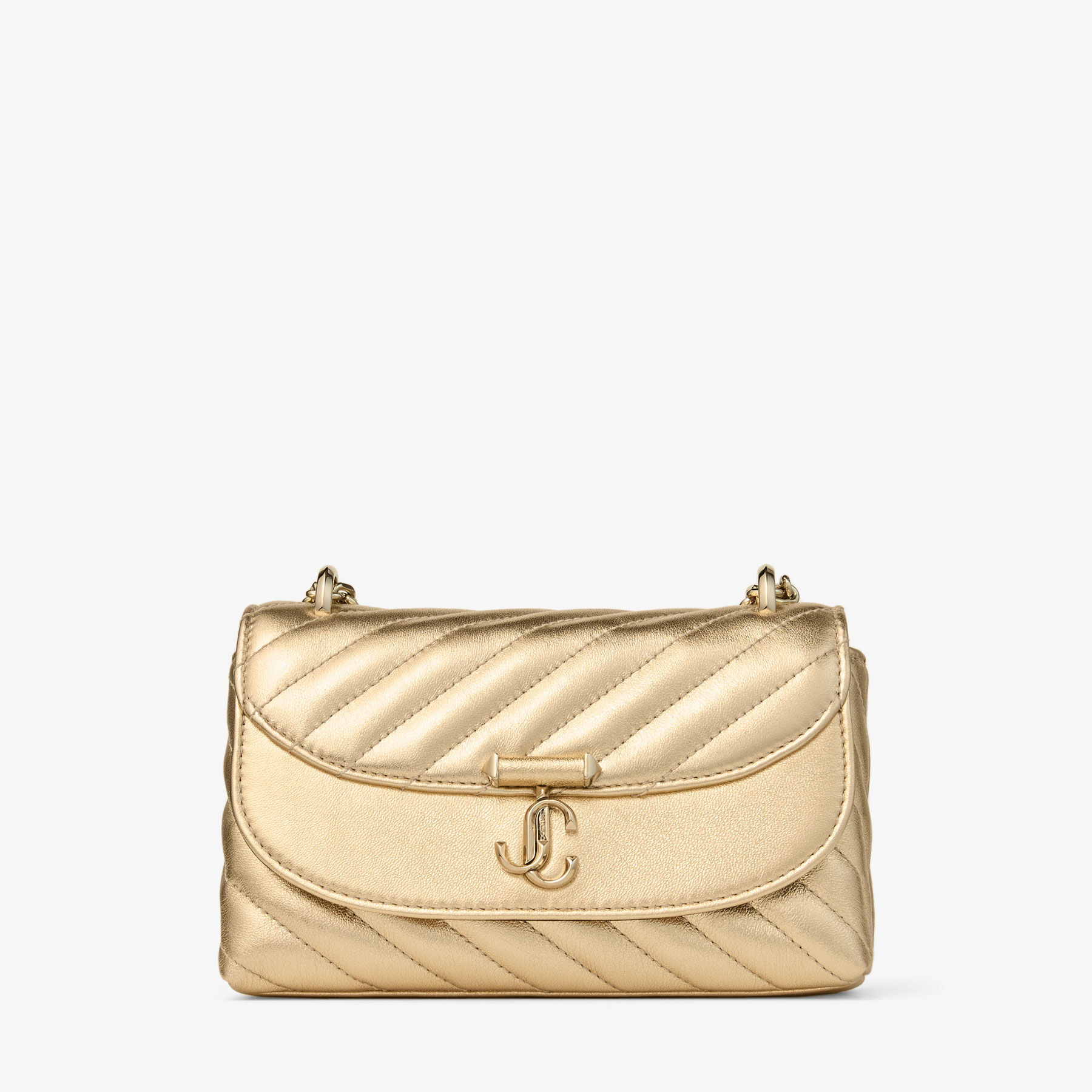 Curve Cross Body Small | Gold Quilted Metallic Nappa Leather