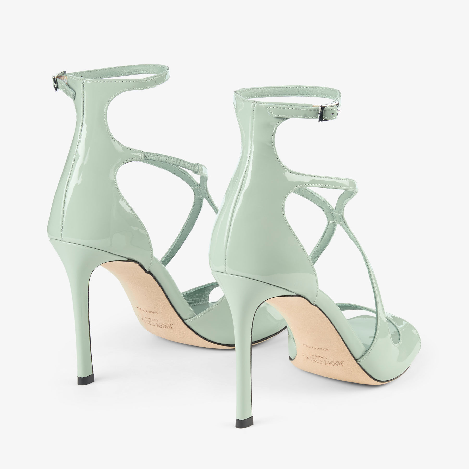 Azia 95 | Verde Patent Leather Sandals | JIMMY CHOO