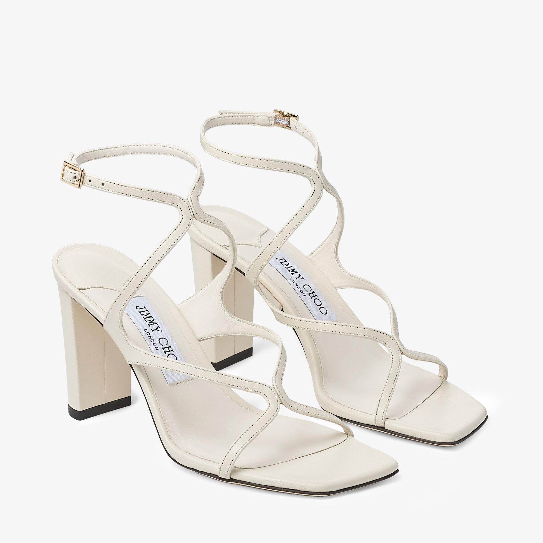 Azie 85|Latte Nappa Leather Sandals| JIMMY CHOO