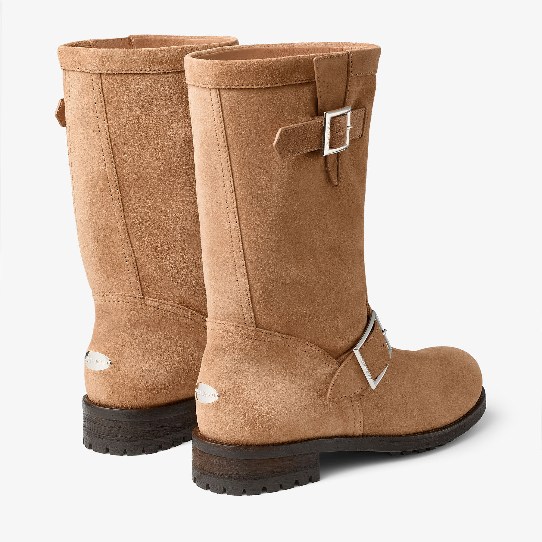 Biker Mid | Toffee Velvet Suede Ankle Boots | JIMMY CHOO