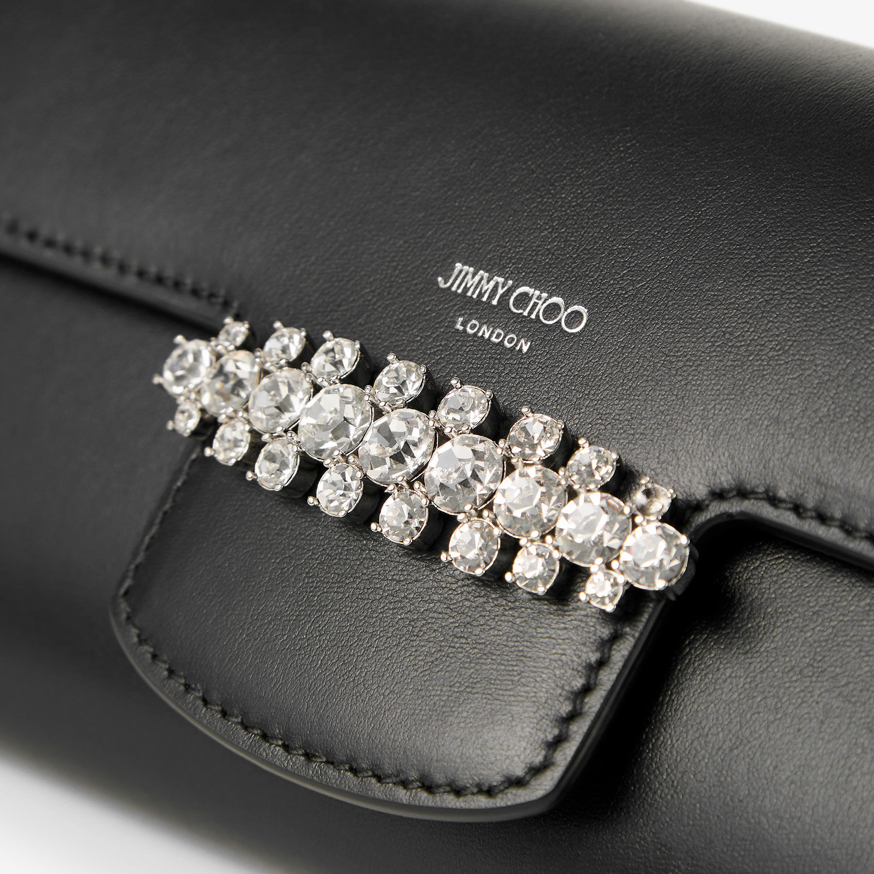 Bing Wallet Chain |Black Leather Mini Shoulder Bag with Crystal Bing Wallet Chain |Black Leather Mini Shoulder Bag with Crystal