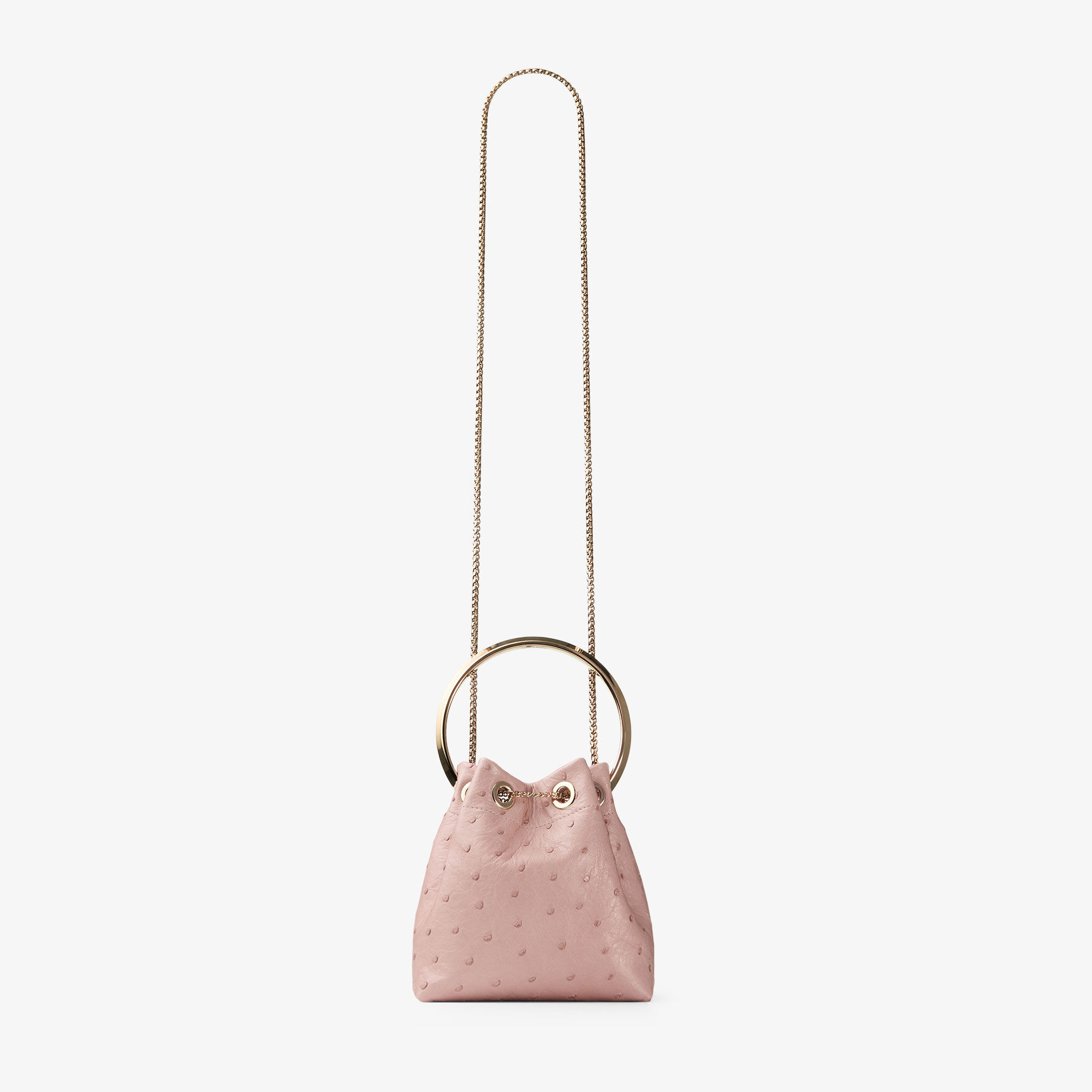 Bon Bon | Rose Ostrich Leather Bag | JIMMY CHOO
