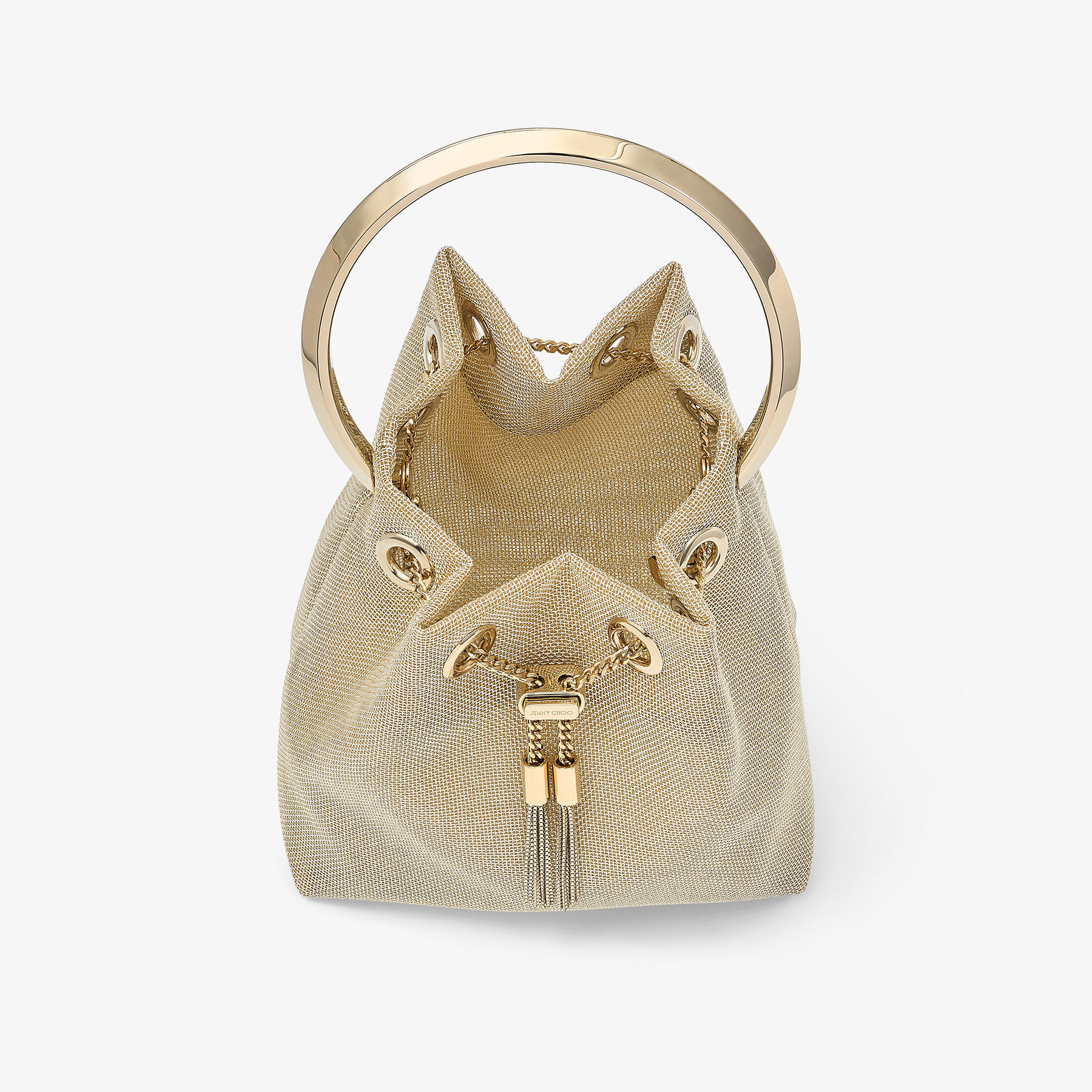 Bon Bon|Champagne Metallic Mesh Bag| JIMMY CHOO