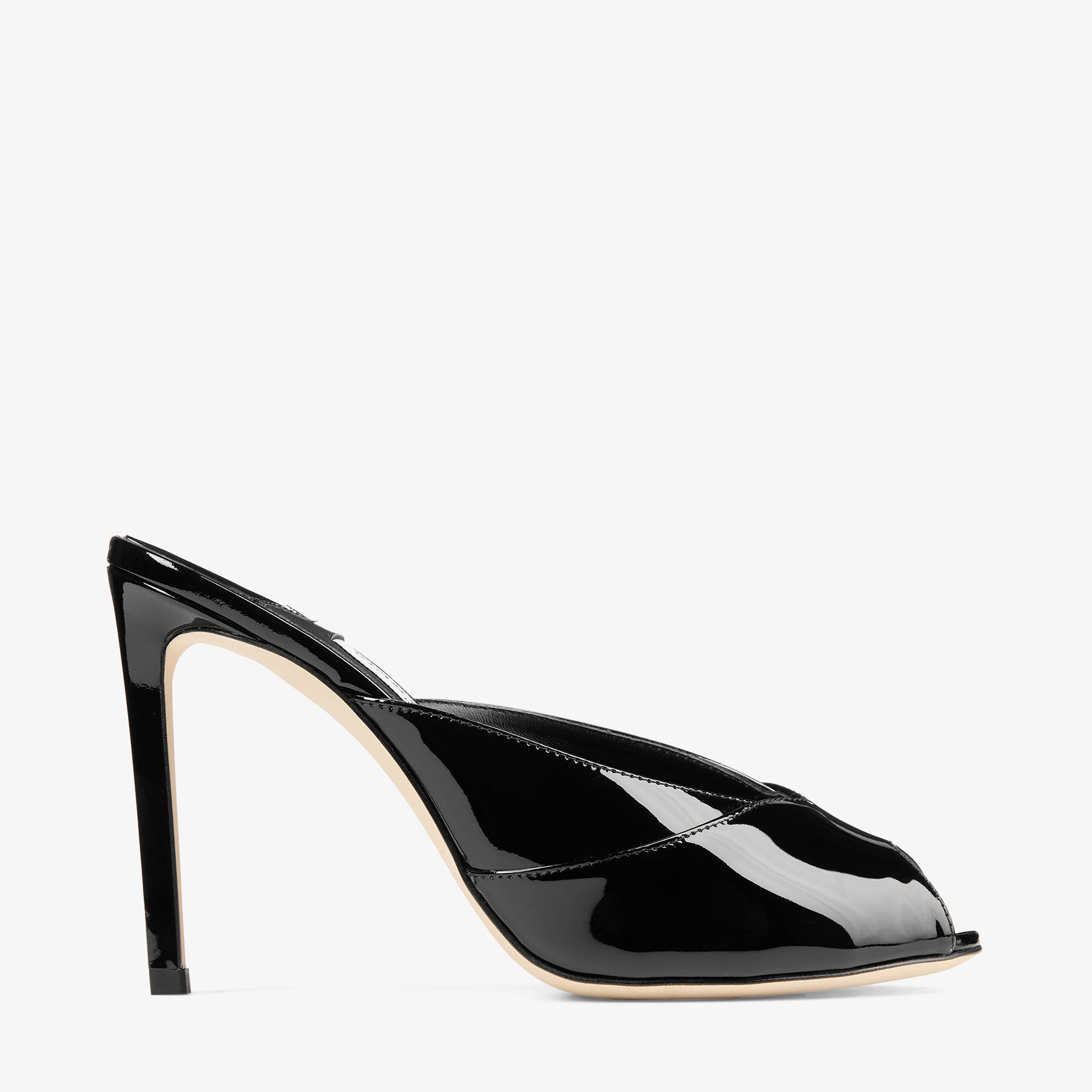 Brigitte Mule 100 | Black Patent Leather Mules | JIMMY CHOO