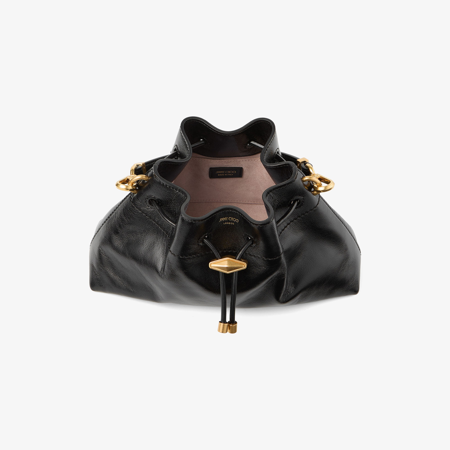 JIMMY CHOO ブラックレザーショルダーバッグ JIMMY CHOO（ジミーチュウ） ショルダーバッグ KIMI CAMERA LDA キミ