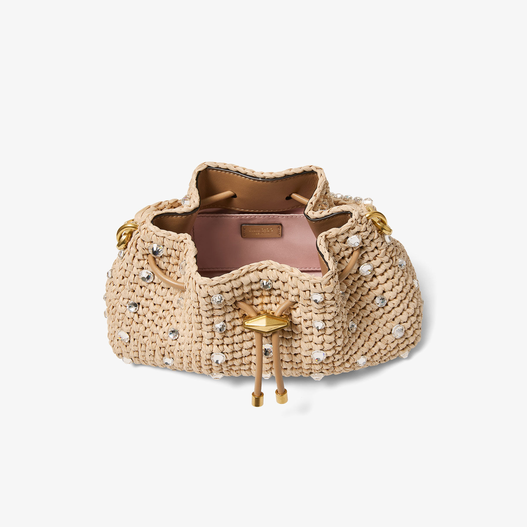 Jimmy Choo シンチM ラフィアショルダーバッグ シンチ M | ナチュラル ラフィア・モノグラムバッグ | ジミー チュウ