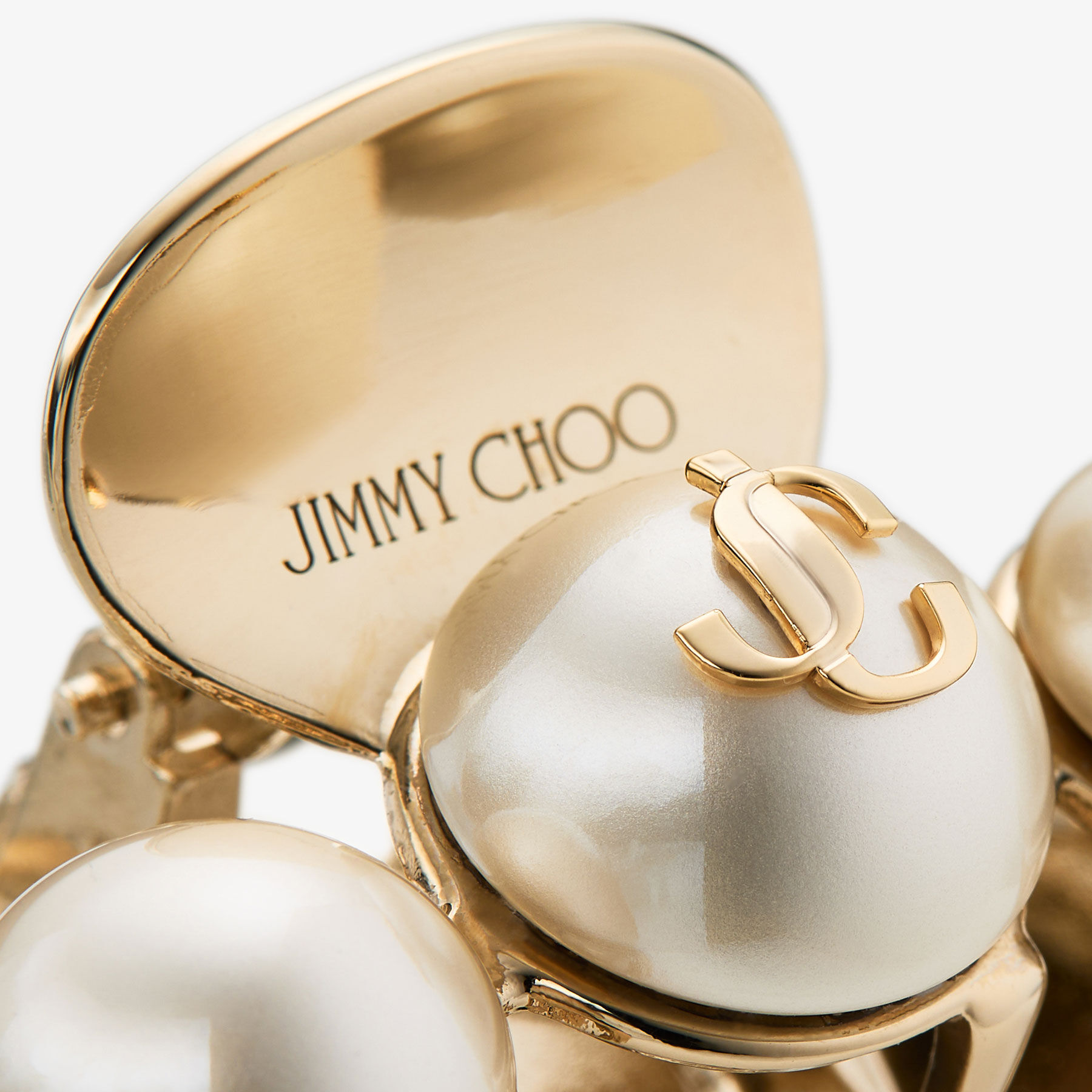 Claw Hair Clip | Gold-Finish Pearl Claw Hair Clip | JIMMY CHOO