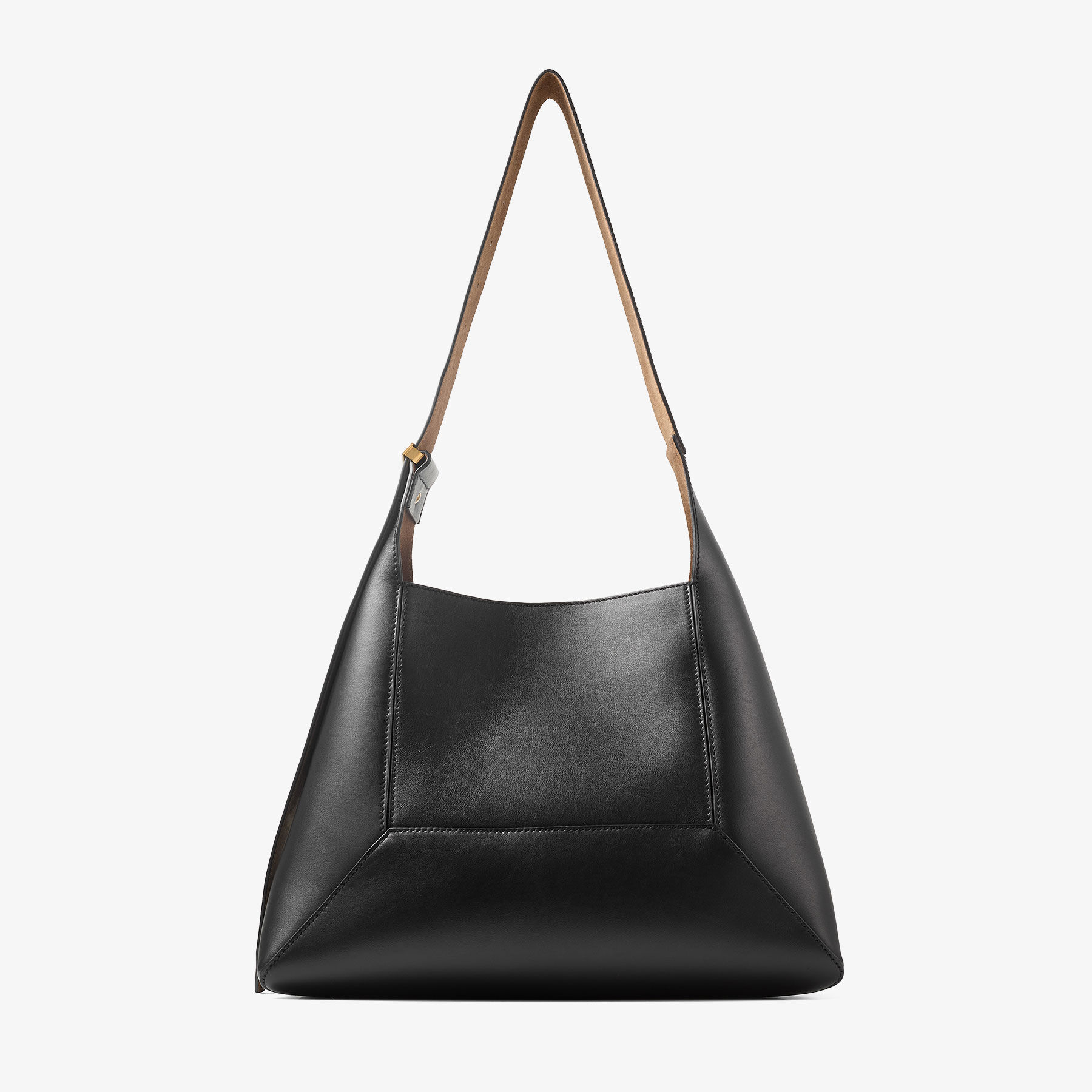 Diamond Hobo/M | Black Leather Shoulder Bag | JIMMY CHOO