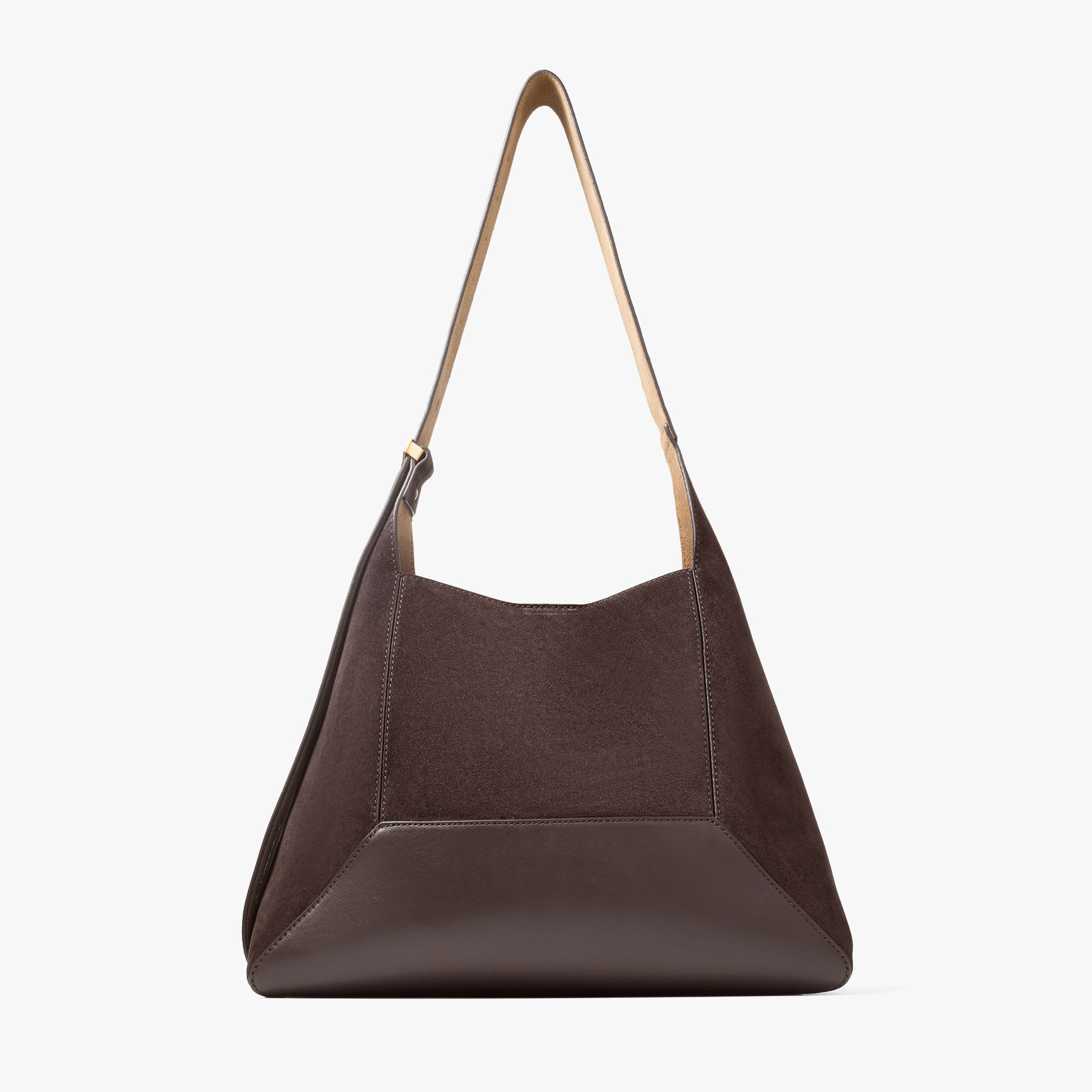 Diamond Hobo/M | Coffee Suede Shoulder Bag | JIMMY CHOO