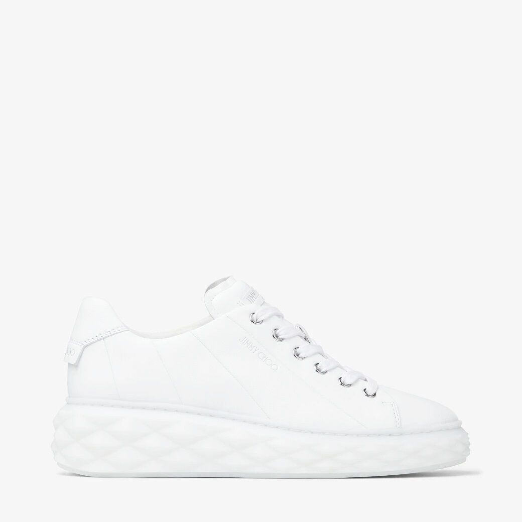 DIAMOND LIGHT MAXI/F | White Nappa Leather Low-Top Trainers with