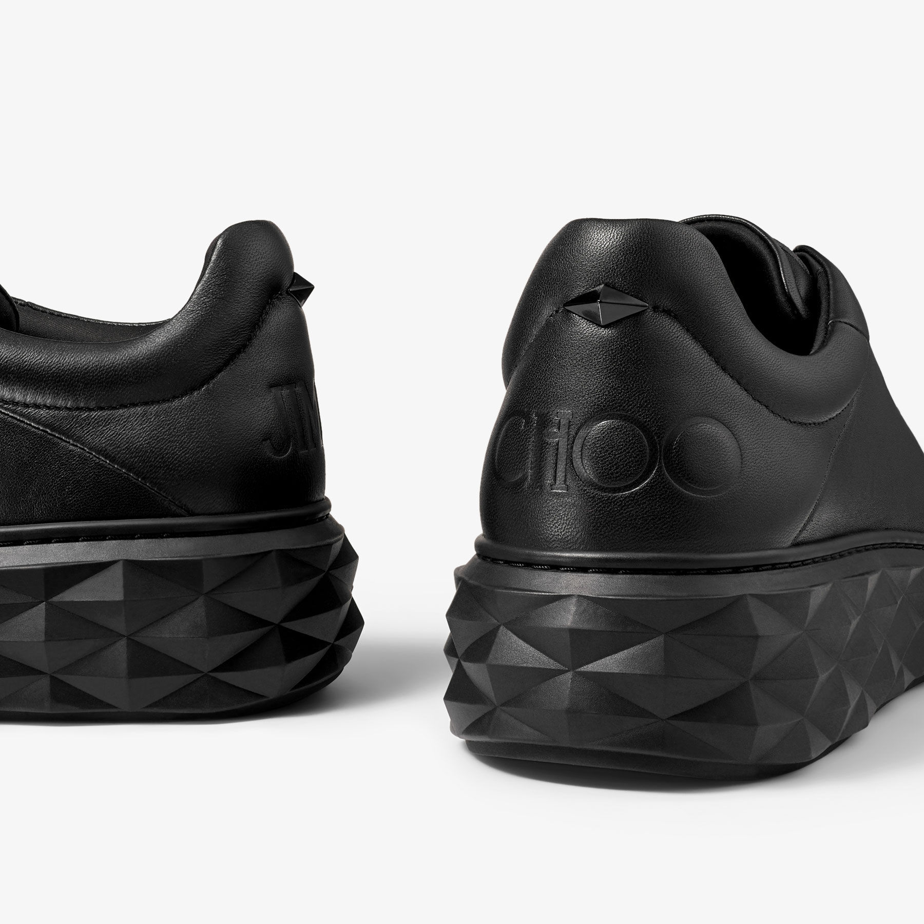 Diamond Maxi/M |Black Nappa Leather Trainer| JIMMY CHOO