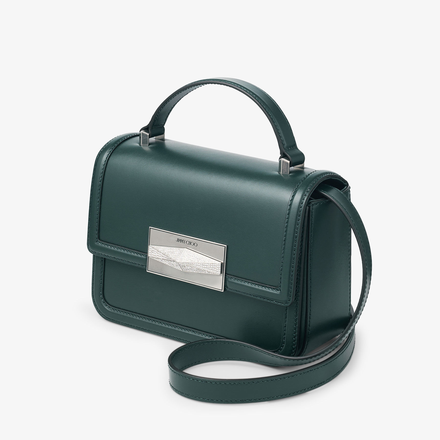 JIMMY CHOO■Diamond Top Handle■ハンドバック Diamond Top Handle | Dark Green Top-Handle Bag | JIMMY CHOO