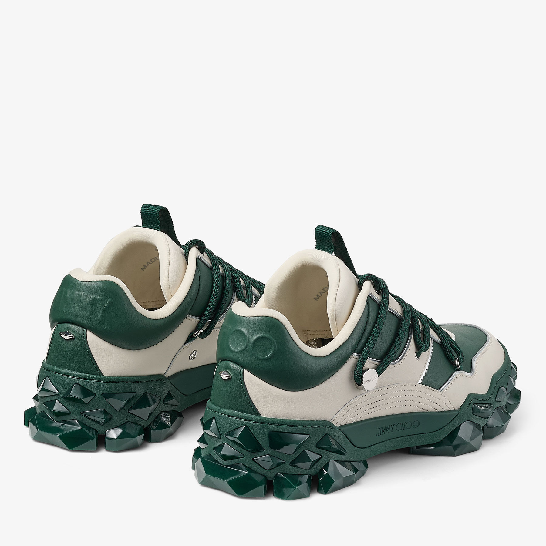 Diamond X II M |Green Leather Trainers | JIMMY CHOO