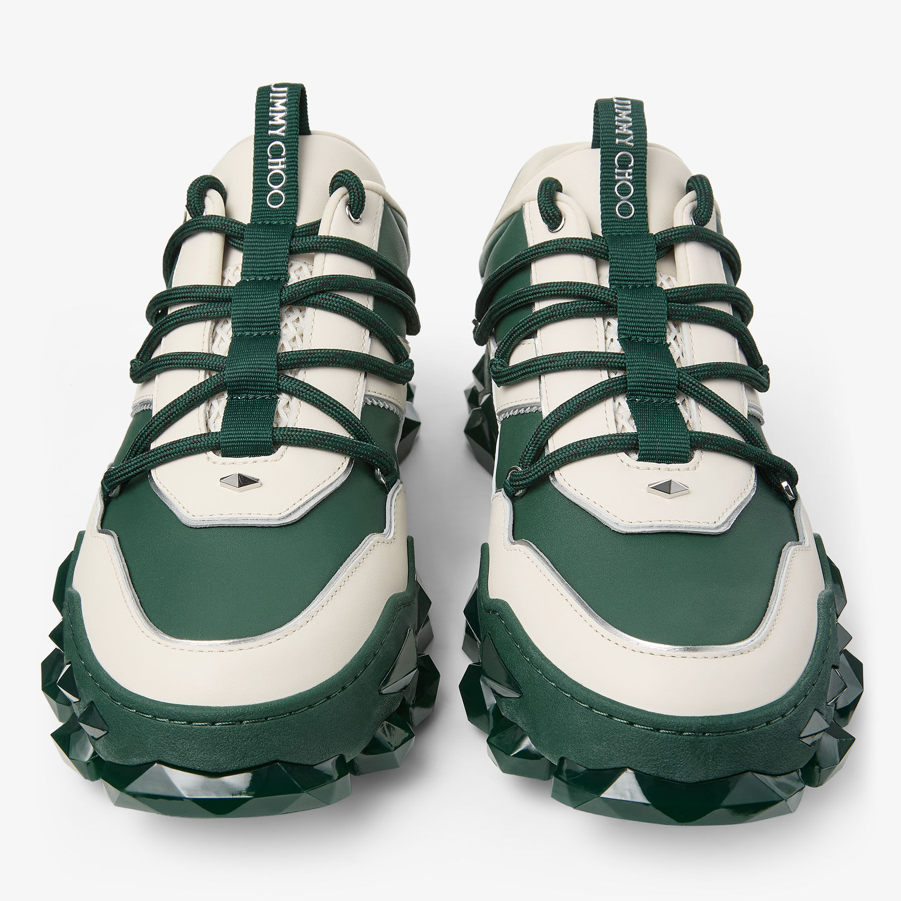 Diamond X II M |Green Leather Trainers | JIMMY CHOO
