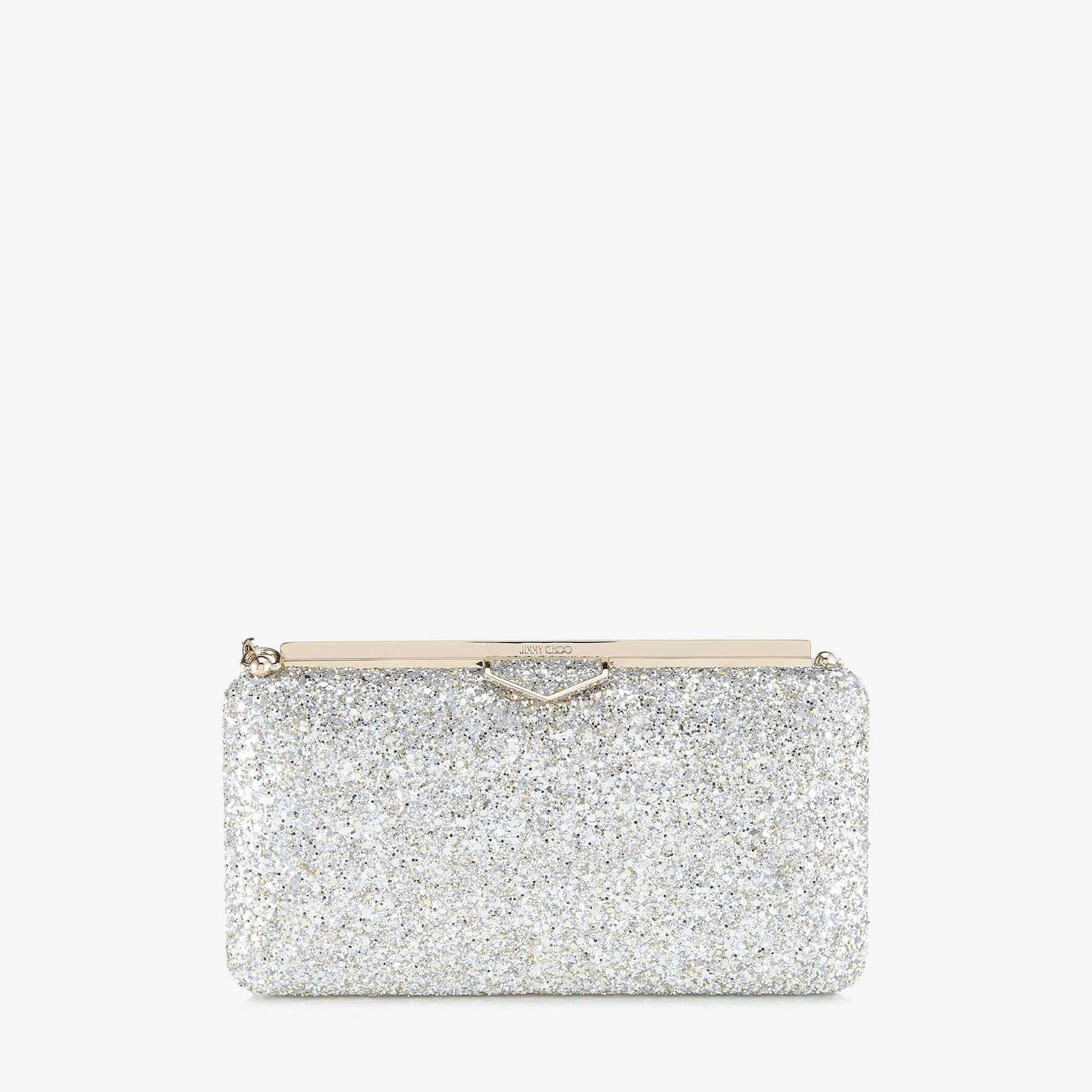 Champagne Coarse Glitter Fabric Clutch Bag| ELLIPSE| Pre Fall 19