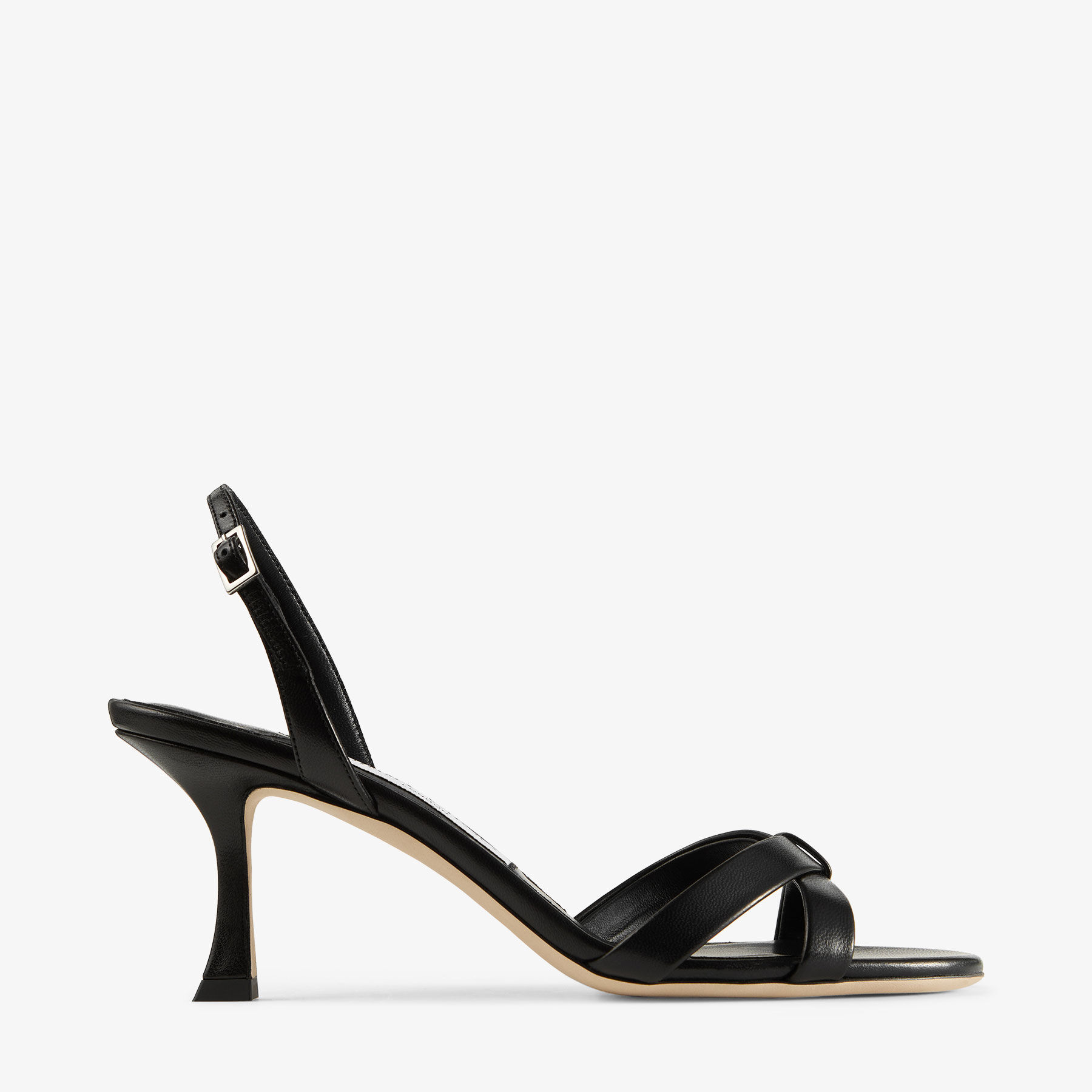 Elsy 70 | Black Nappa Leather Crossover Slingback | JIMMY CHOO