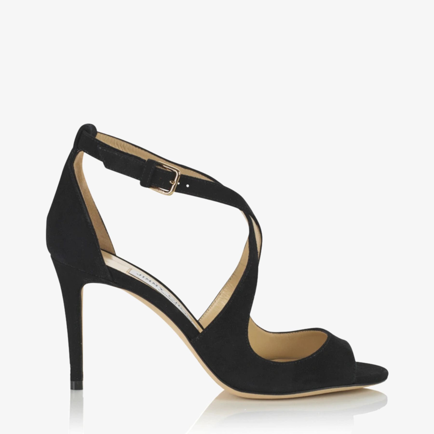 直営店‐Jimmy Choo‐ EMILY 85mm スエード アンクル サンダル VIP☆Jimmy Choo EMILY 85 スエード アンクル サンダル BLACK