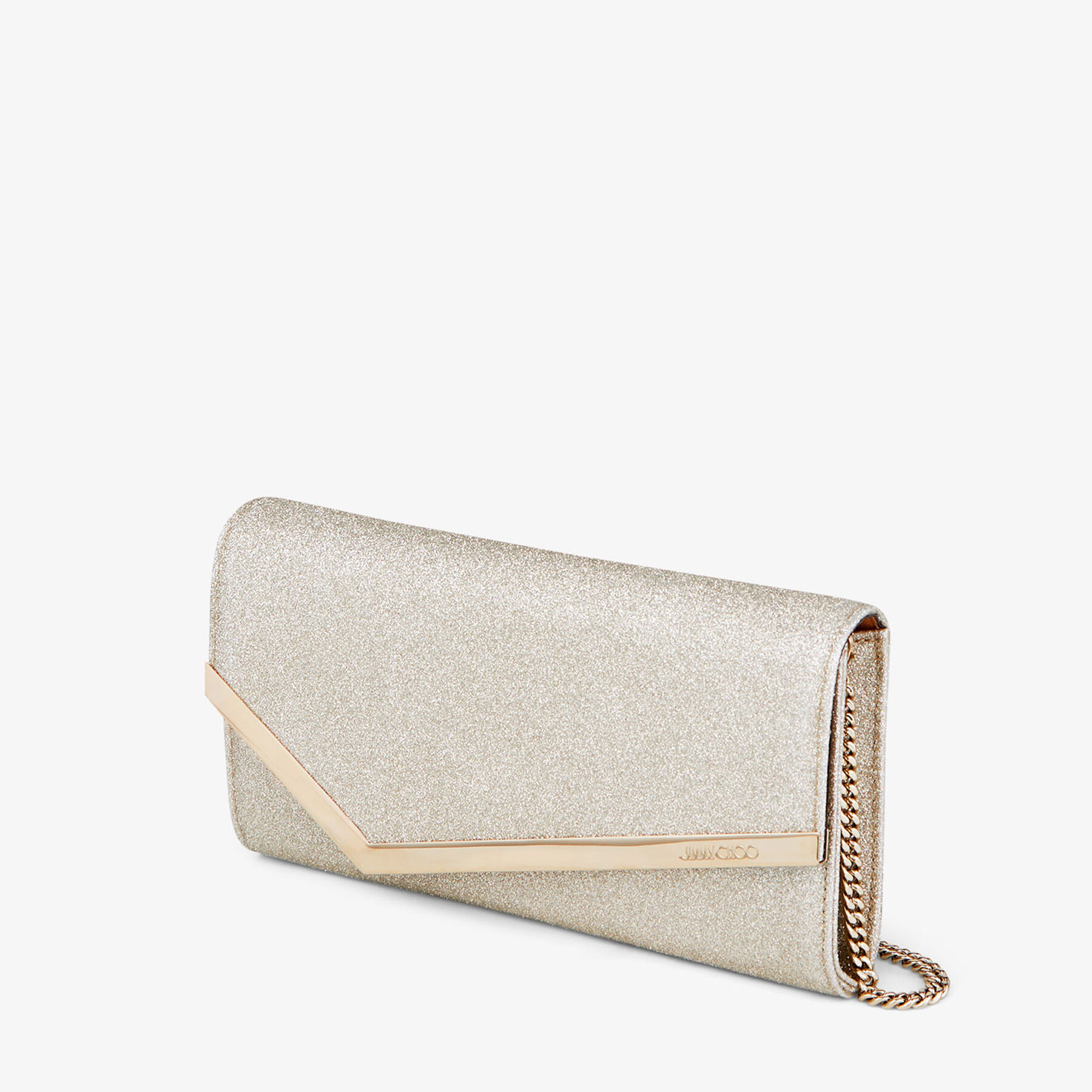 ⭐️tea⭐️美品 JIMMY CHOO グリッター クラッチバッグ Platinum Ice Dusty Glitter Clutch Bag | Emmie | Pre Fall 18