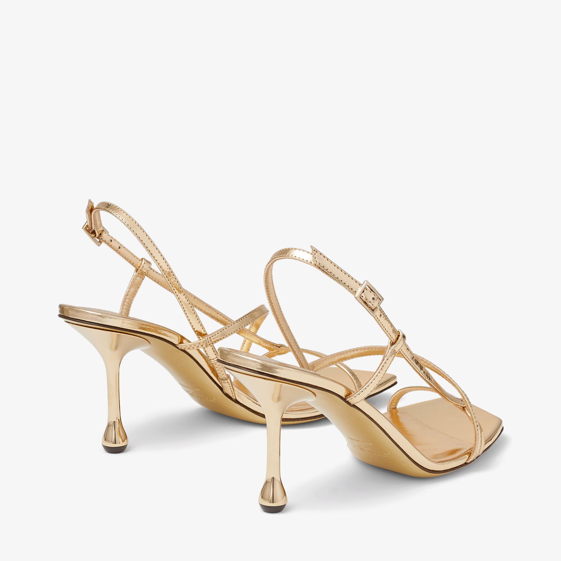 Etana 80 | Gold Metallic Leather Sandals | JIMMY CHOO