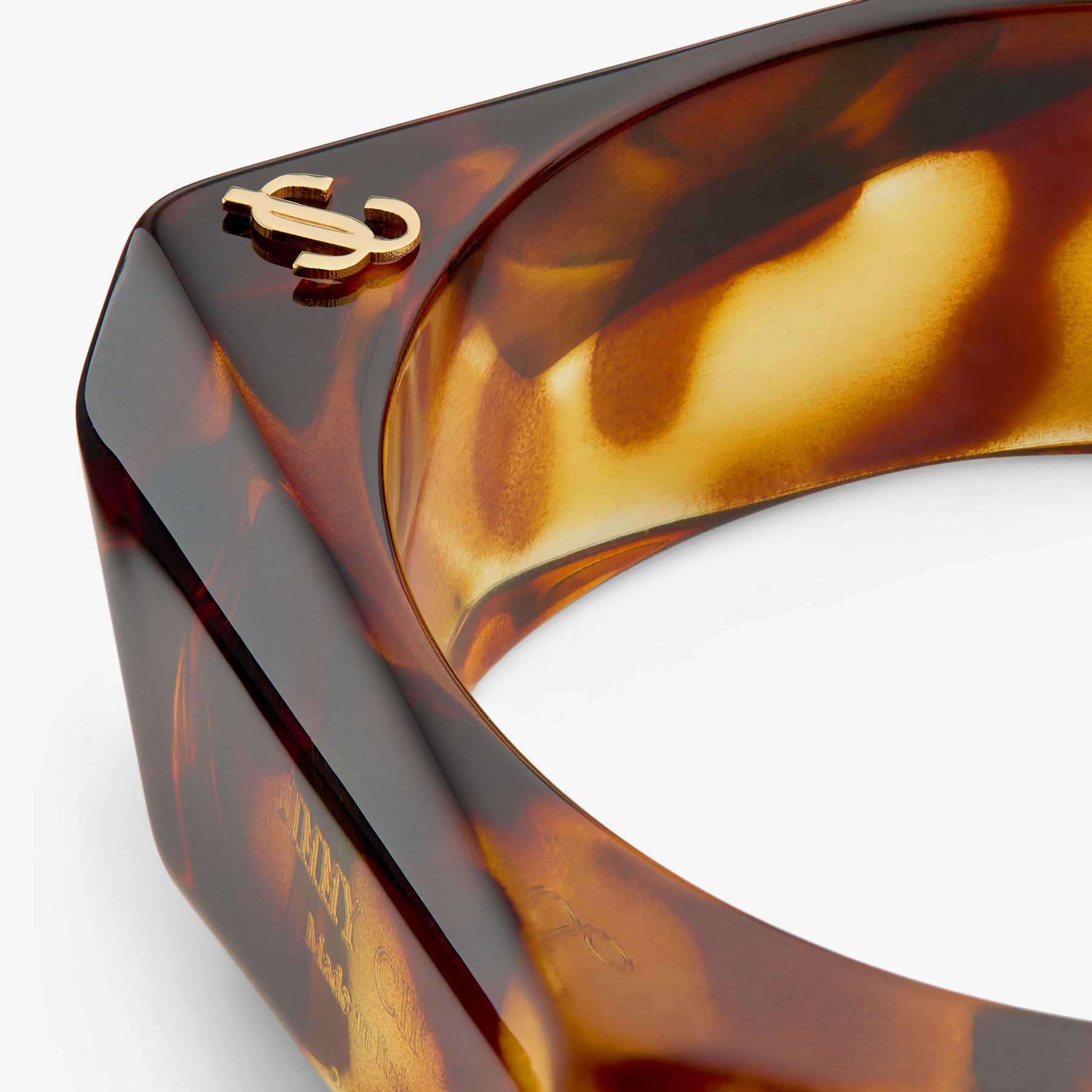 Faceted Bracelet | Tortoiseshell Acrylic Faceted Bracelet | JIMMY CHOO