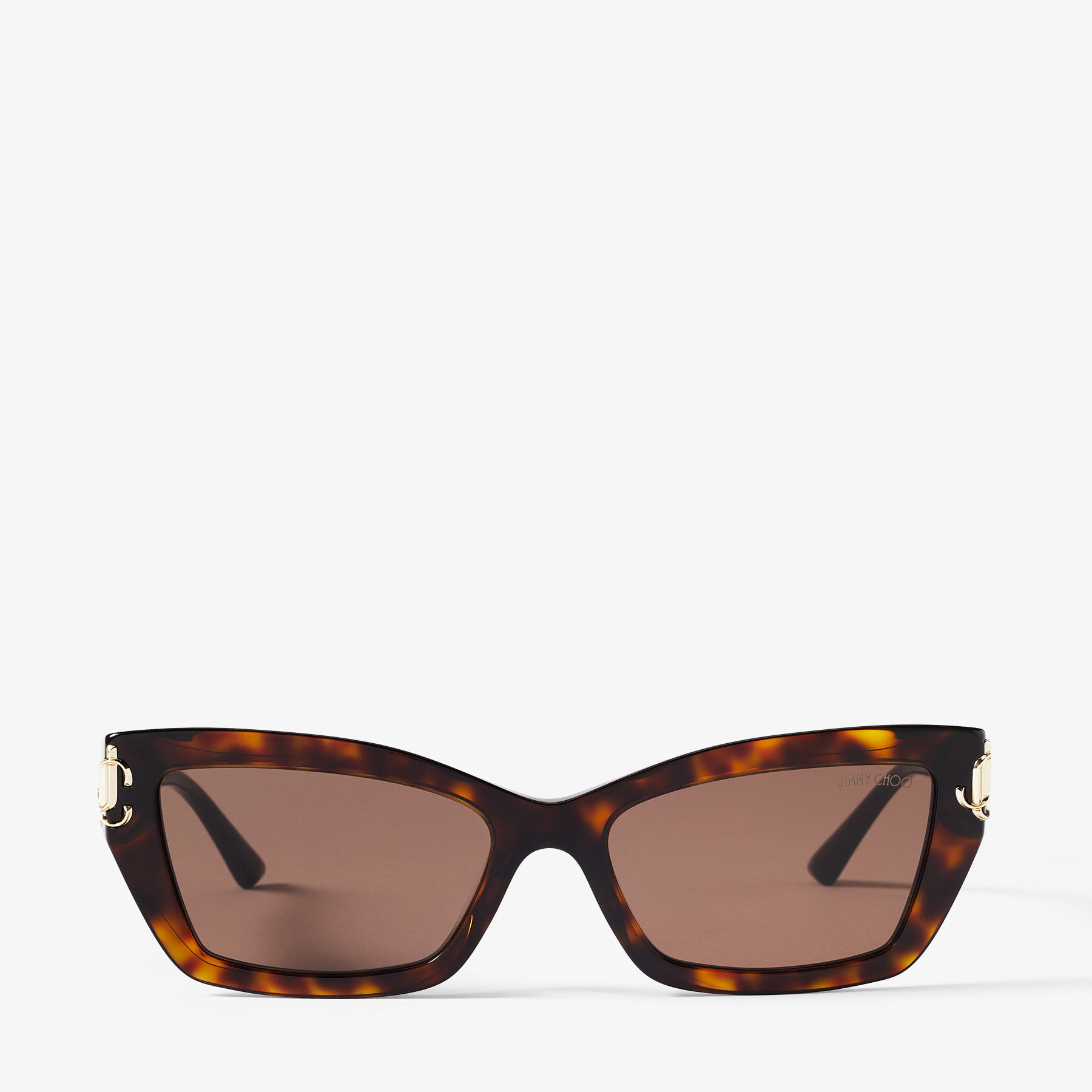 JIMMY CHOO ブラウン オーバーサイズ キャットアイ サングラス Isla | Brown Havana Cat Eye Sunglasses | JIMMY CHOO