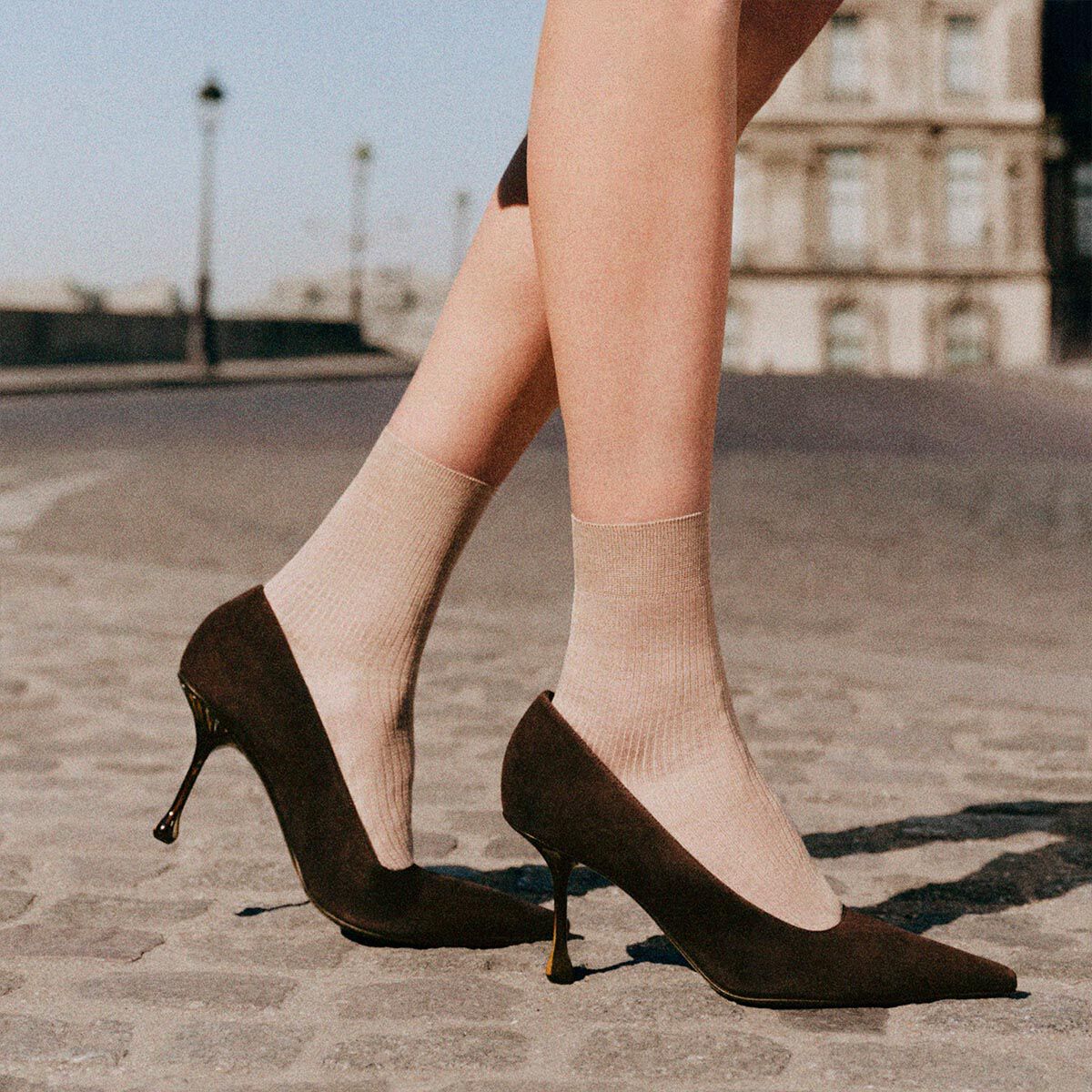 Ixia 80 | Chocolate Suede Pumps with Grain Heel | JIMMY CHOO