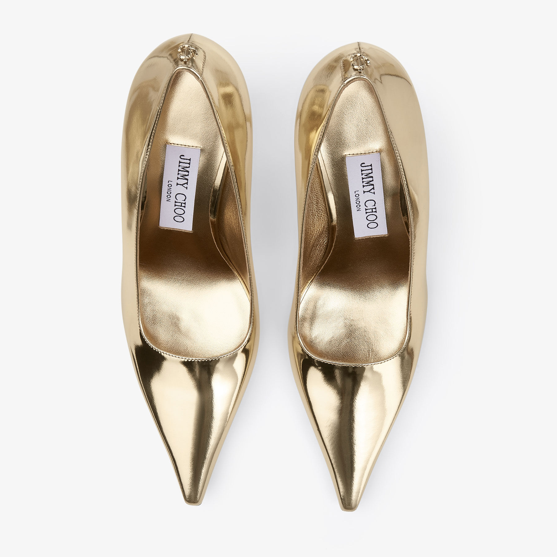 Ixia 80 | Gold Liquid Metal Leather Pumps | Jimmy Choo