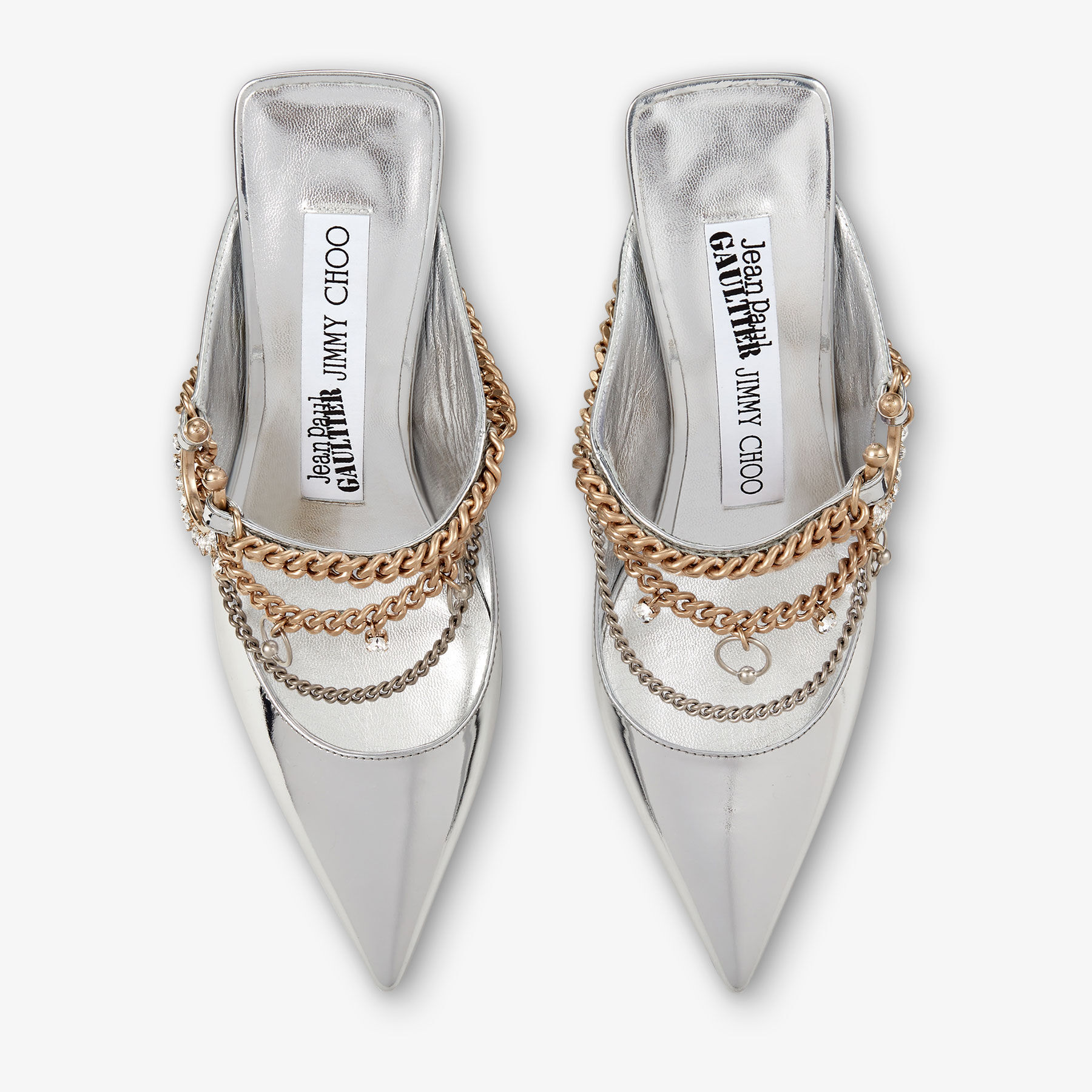 JIMMY CHOO / JEAN PAUL GAULTIER BING | Silver Liquid Metal
