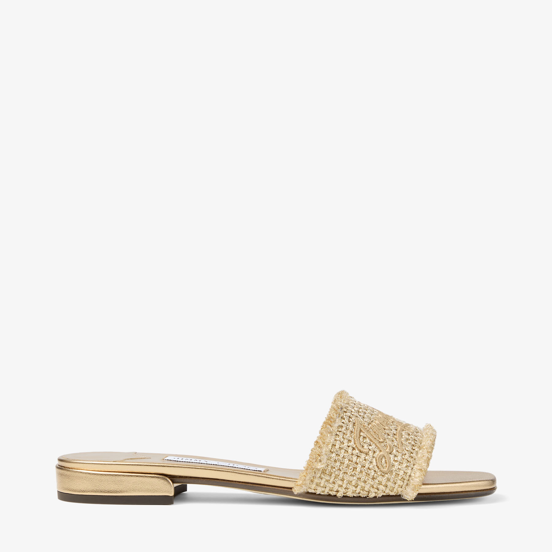 Joa Flat | Gold and Dark Cappuccino Lurex Woven Fabric Flat