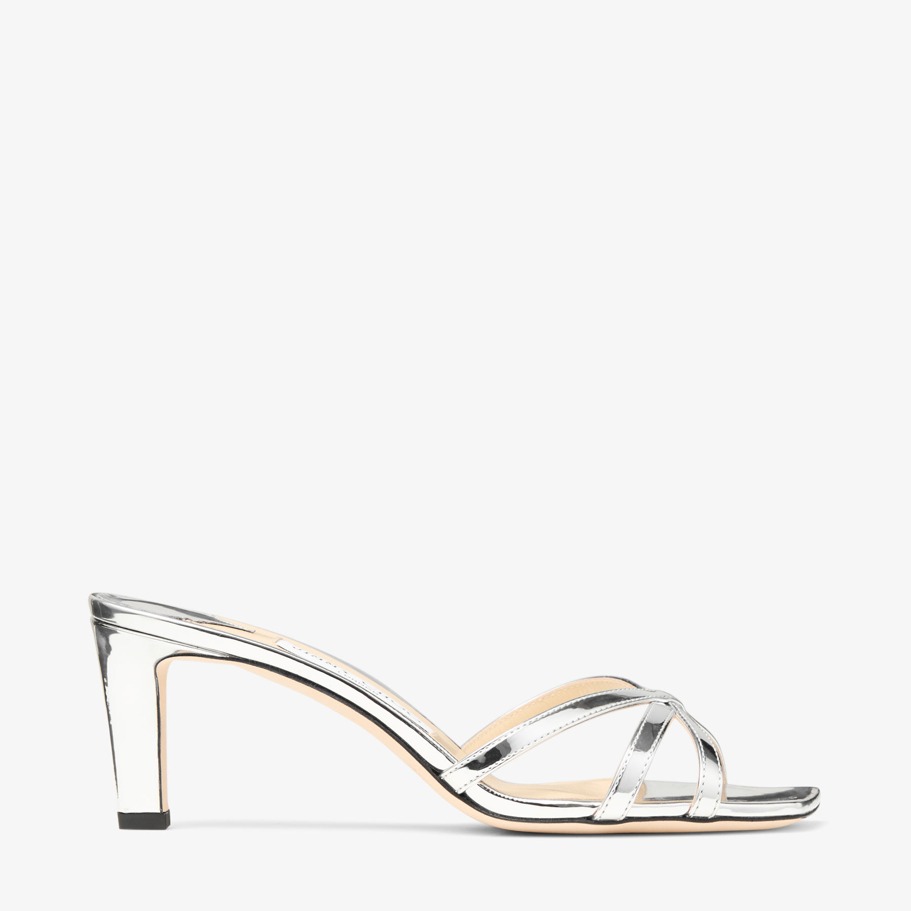 サンダル・ミュール JIMMY CHOO KELSI65 MIRROR FABRIC LEATHER SANDAL JIMMY CHOO KELSI65 MIRROR FABRIC LEATHER SANDAL (Jimmy Choo