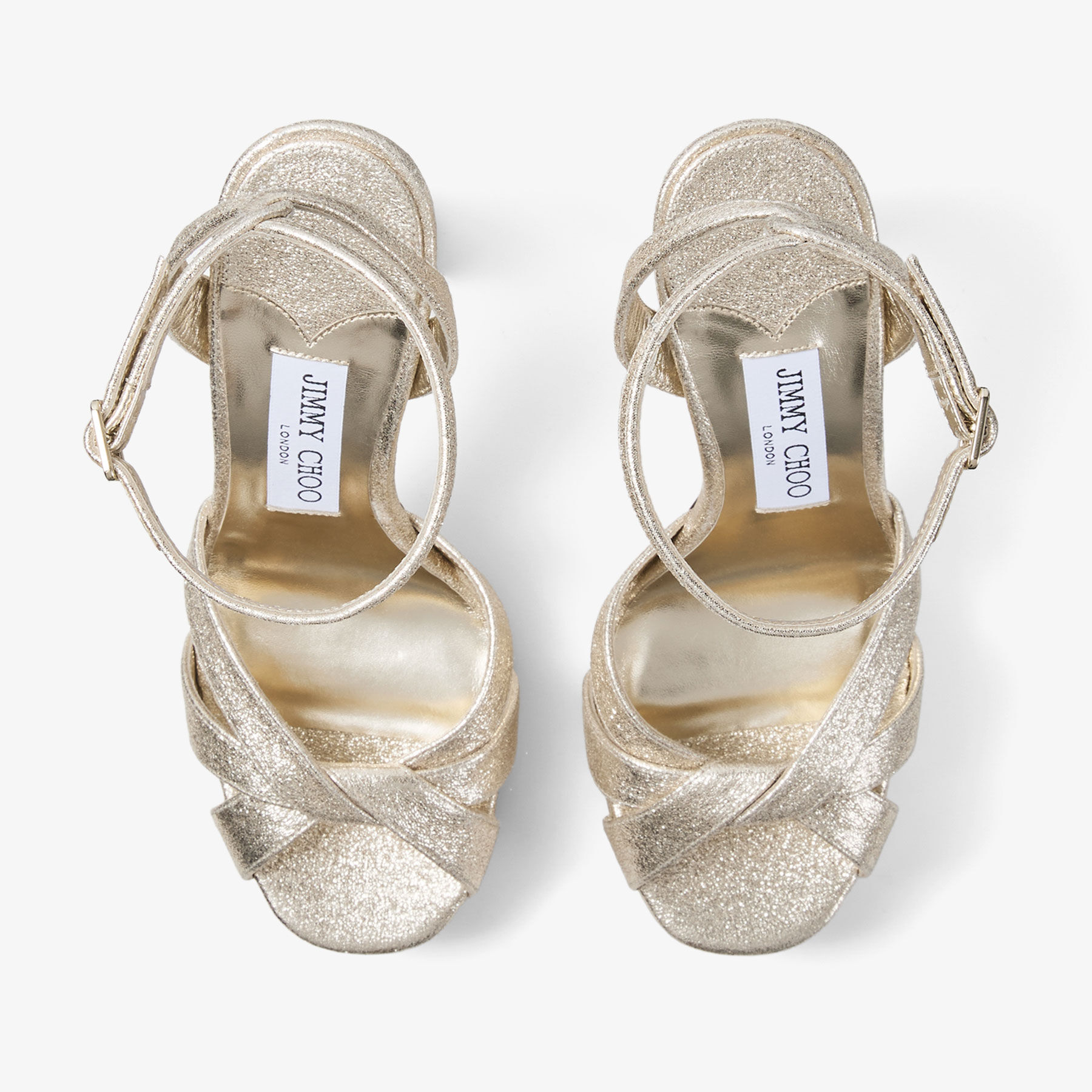 Kove 120 | Platinum Brilliance Fabric Platform Sandals | JIMMY CHOO