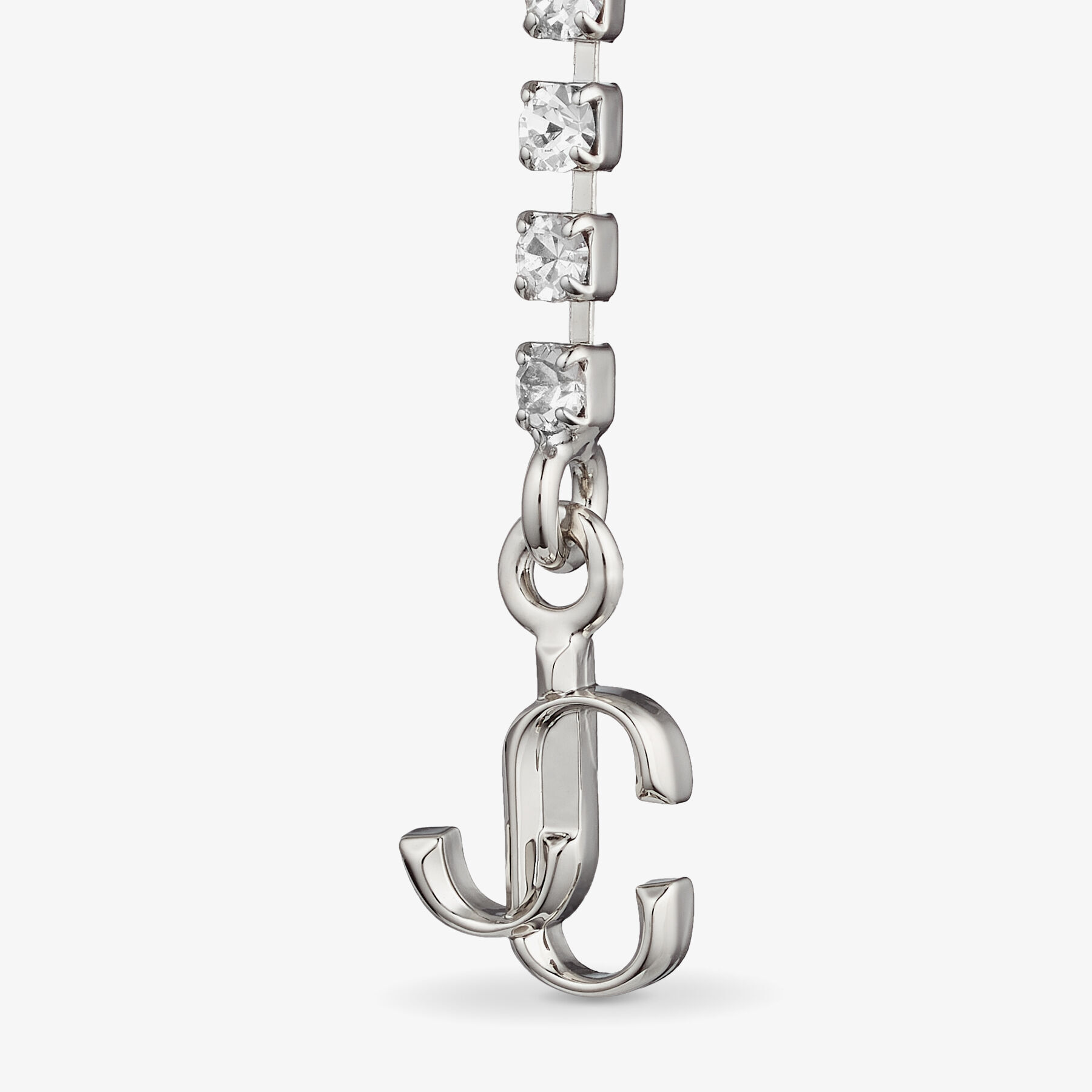 Silver Metal Star Fringe Ear Cuff with crystals | Left