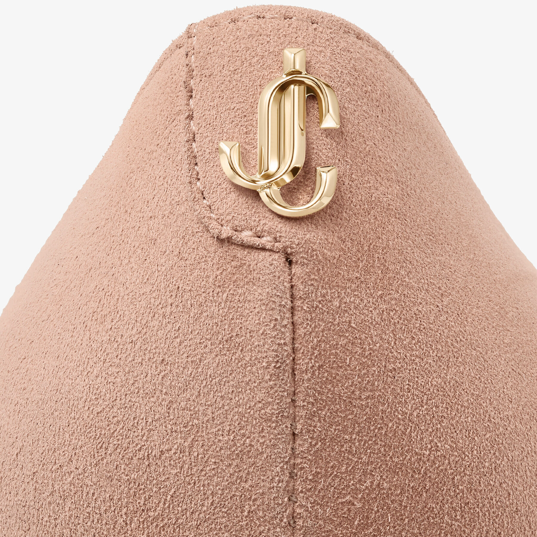 Ballet Pink Suede Pointed Pumps with JC Emblem | LOVE 65 | Autumn