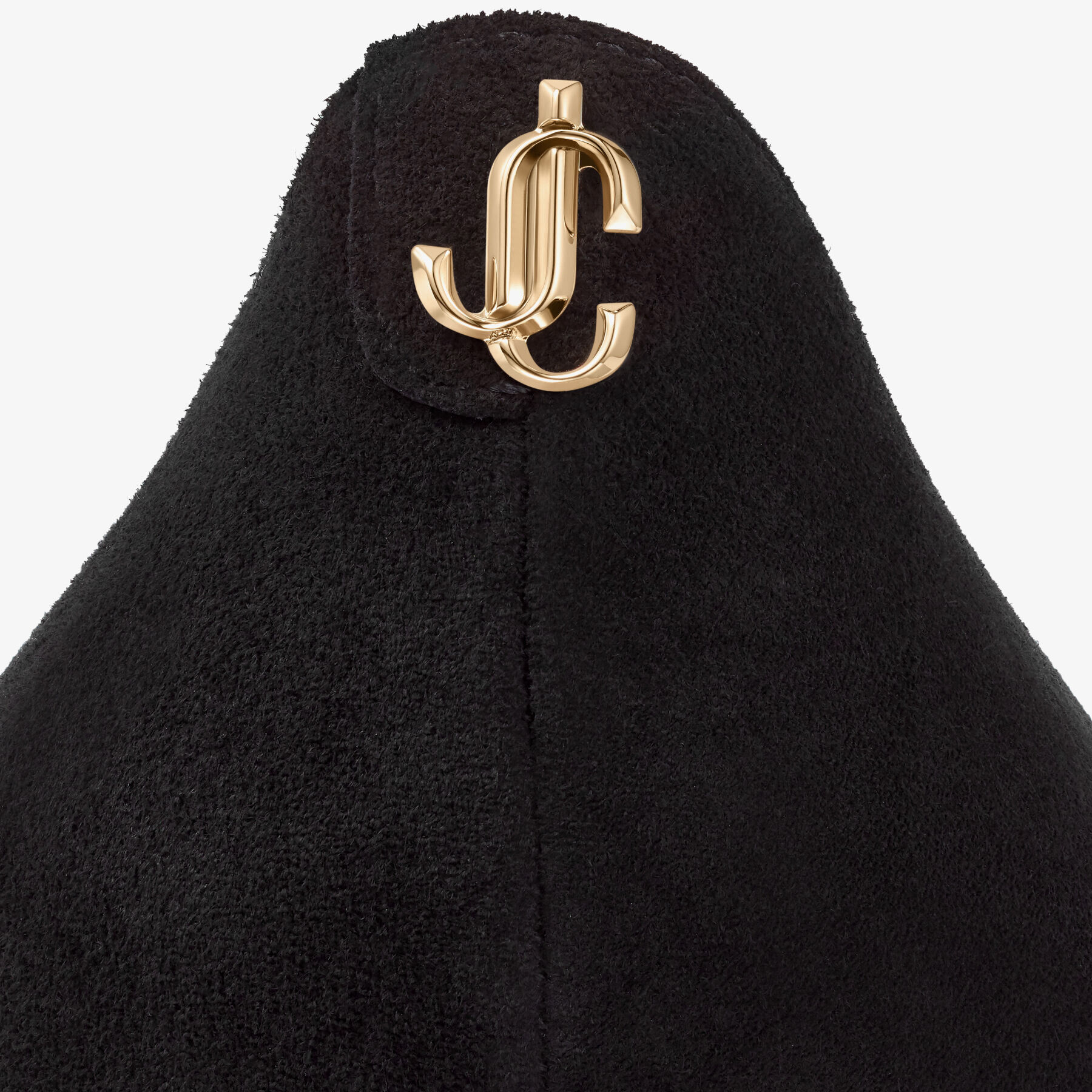 Black Suede Pointed Pumps with JC Emblem |LOVE 85 | Autumn Winter
